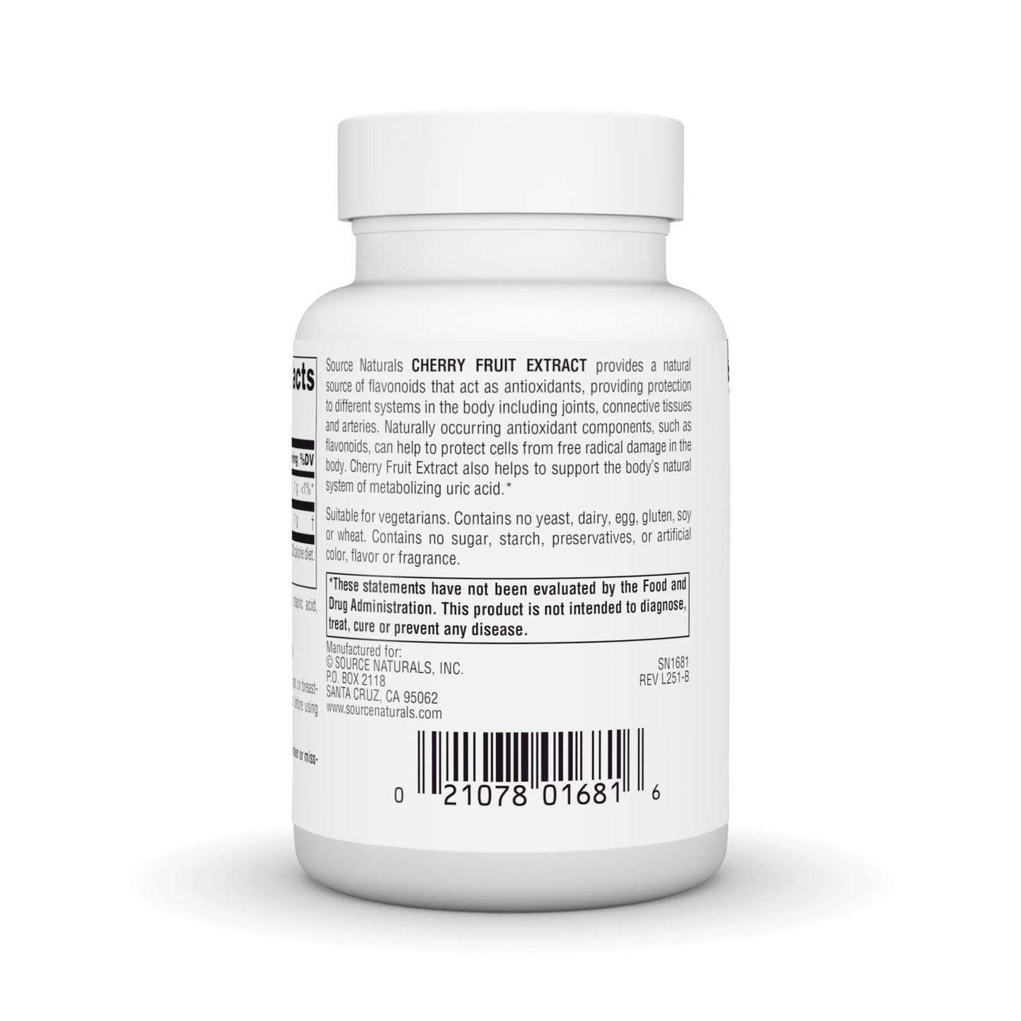 Source Naturals Cherry Fruit Extract Dietary Supplement 500mg 90 Tablets