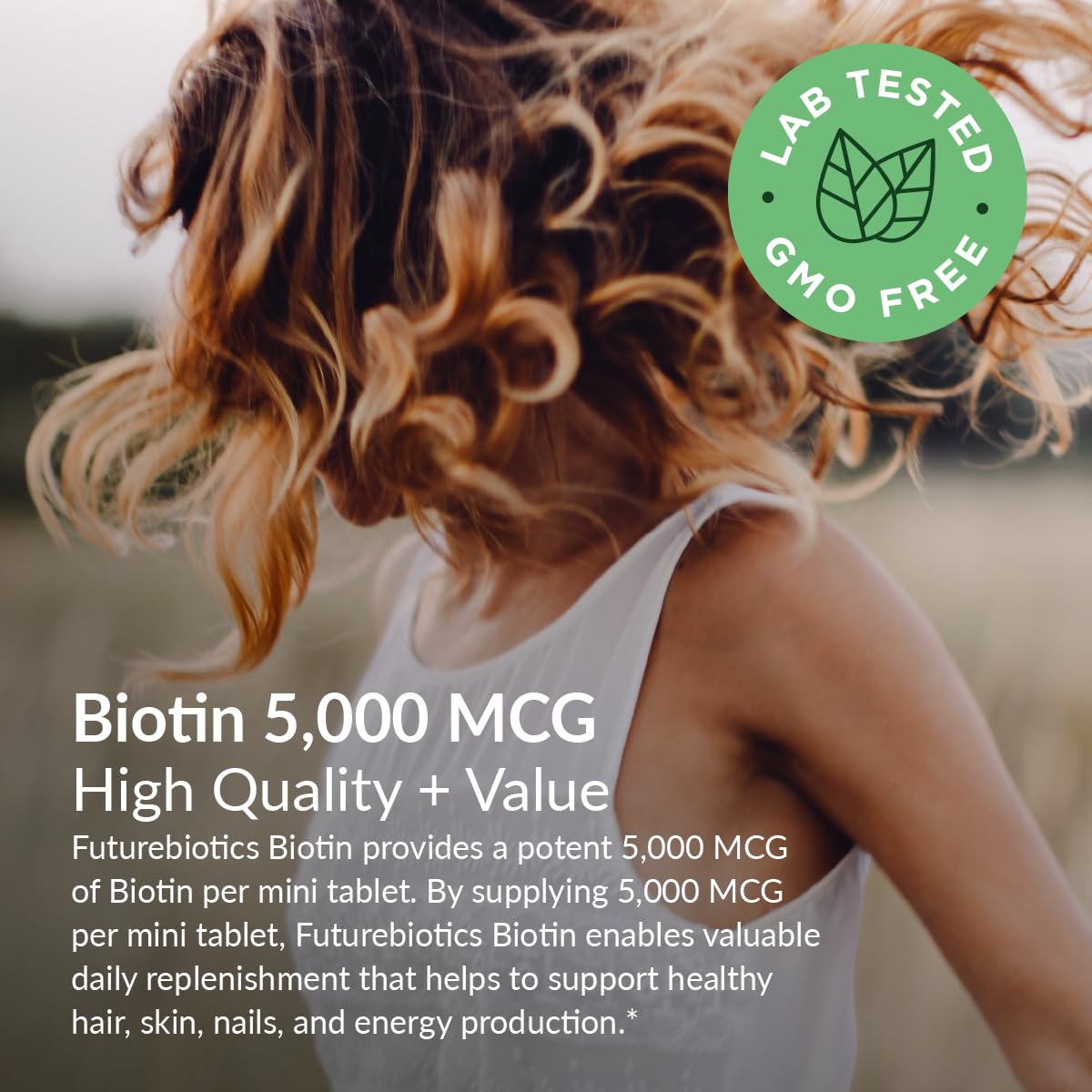 Futurebiotics Biotin 5000 MCG Supports Healthy Hair, Skin, Nails & Energy Production Non-GMO, 360 Tablets