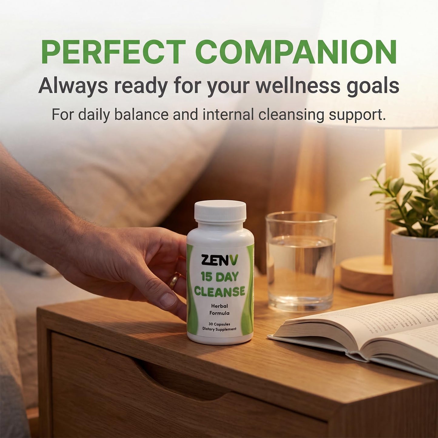 ZENV 15 Day Cleanse Advanced Gut Reset - Natural Digestive Support with Senna Leaf & Cascara Sagrada Plant-Based Capsules, 30 Count