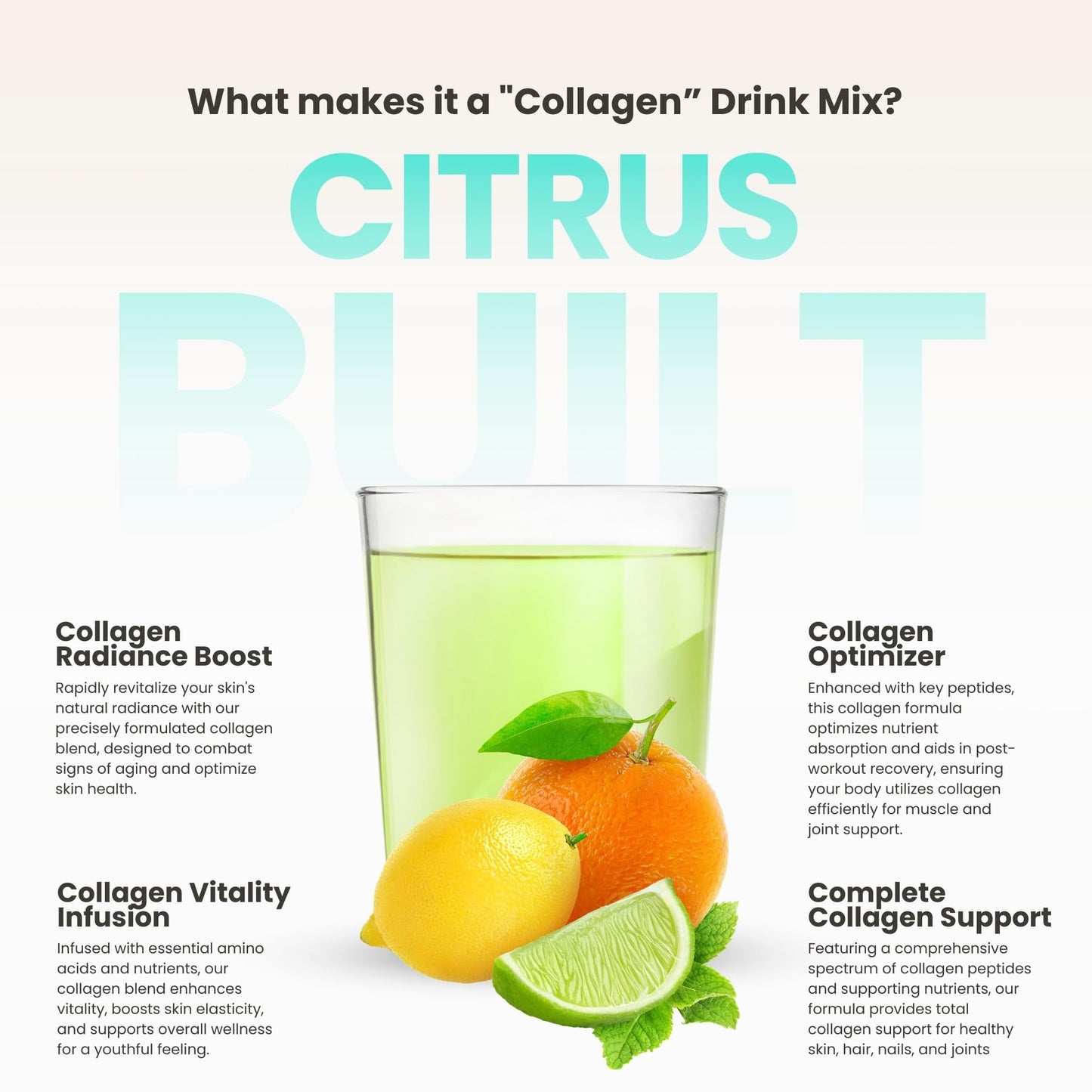 310 Nutrition Hydrolyzed Collagen Peptides Powder - Grass-Fed Collagen Supplement with Hyaluronic Acid, Resveratrol, Vitamin C, D & E for Skin, Hair and Nails - 10.9 oz