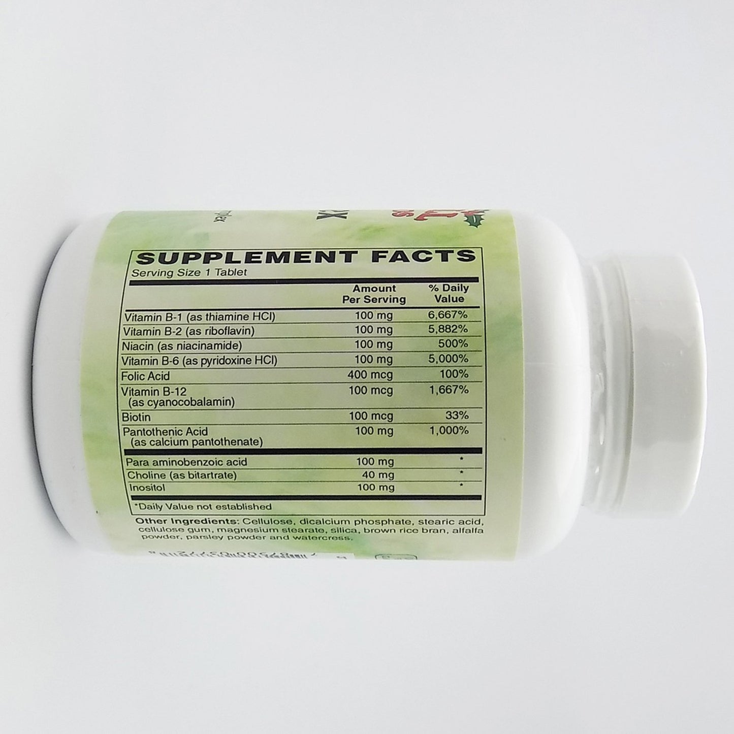 Holly Hill Health Foods B Complex 100 Vegetarian Formula Tablets, 100 Count