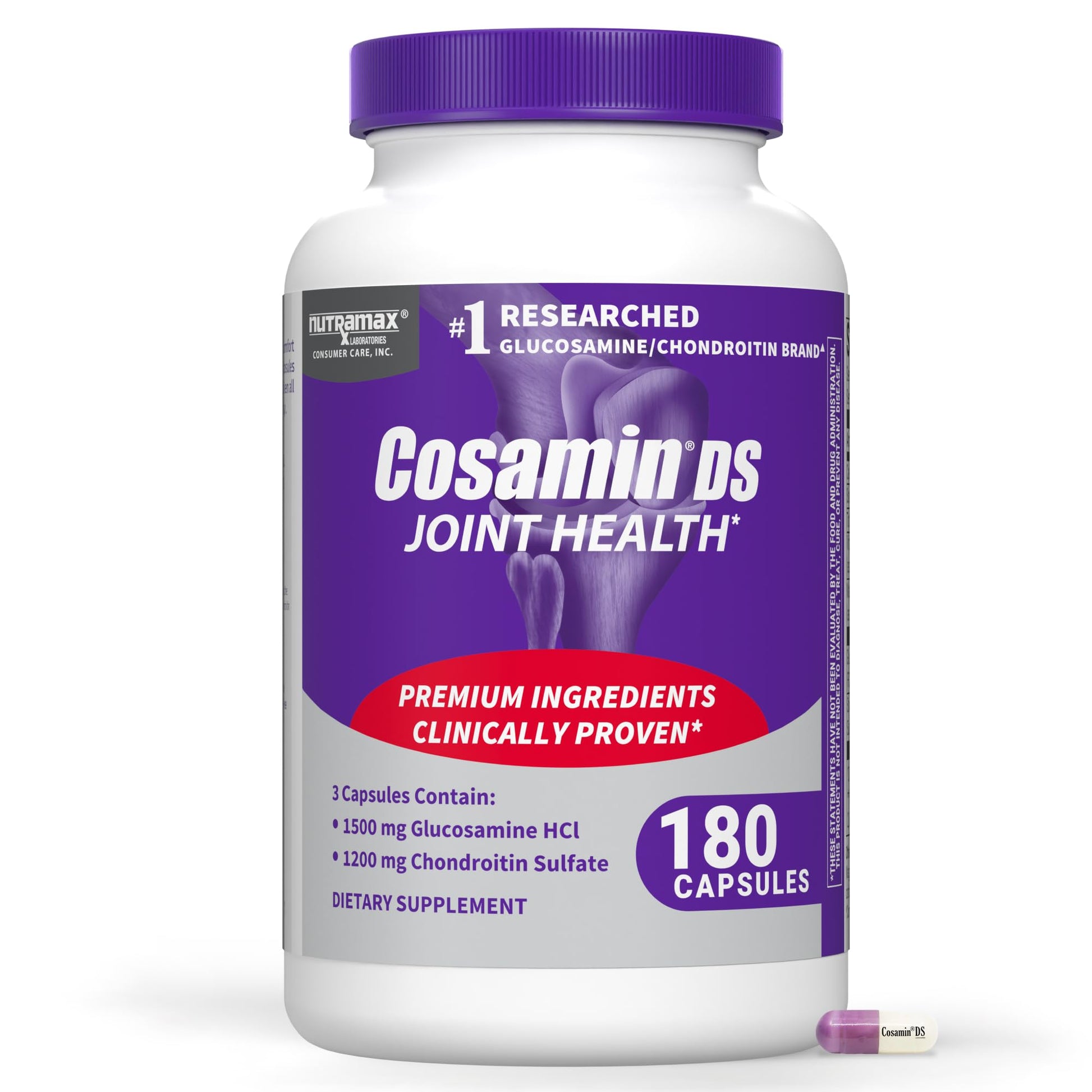 Nutramax Laboratories Cosamin DS Joint Health Supplement with Glucosamine & Chondroitin 180 Capsules