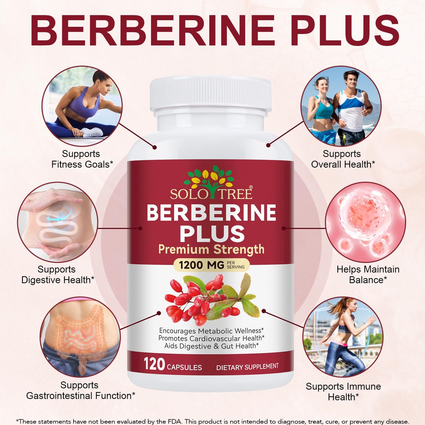 shwdppmy Berberine HCI 1200 mg with Royal Jelly Berberine Supplement Capsules 120