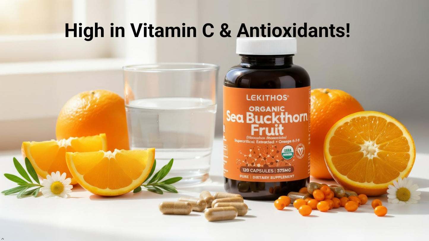 Lekithos Organic Sea Buckthorn Capsules 120 Capsules