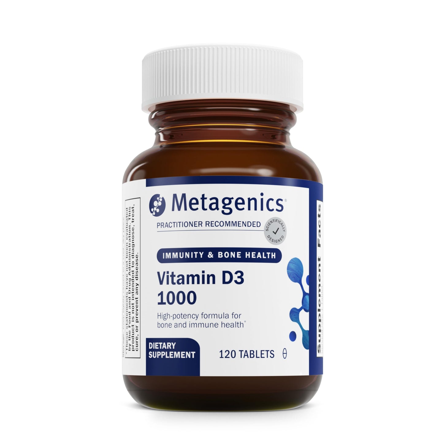 Metagenics Vitamin D3 1000 IU Supplement Tablet, 120 Count