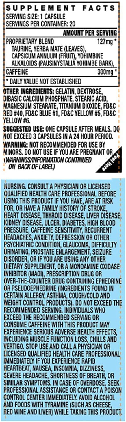 STACKER 2 Yellow Hornet Herbal Dietary Supplement Capsules 120 Capsules