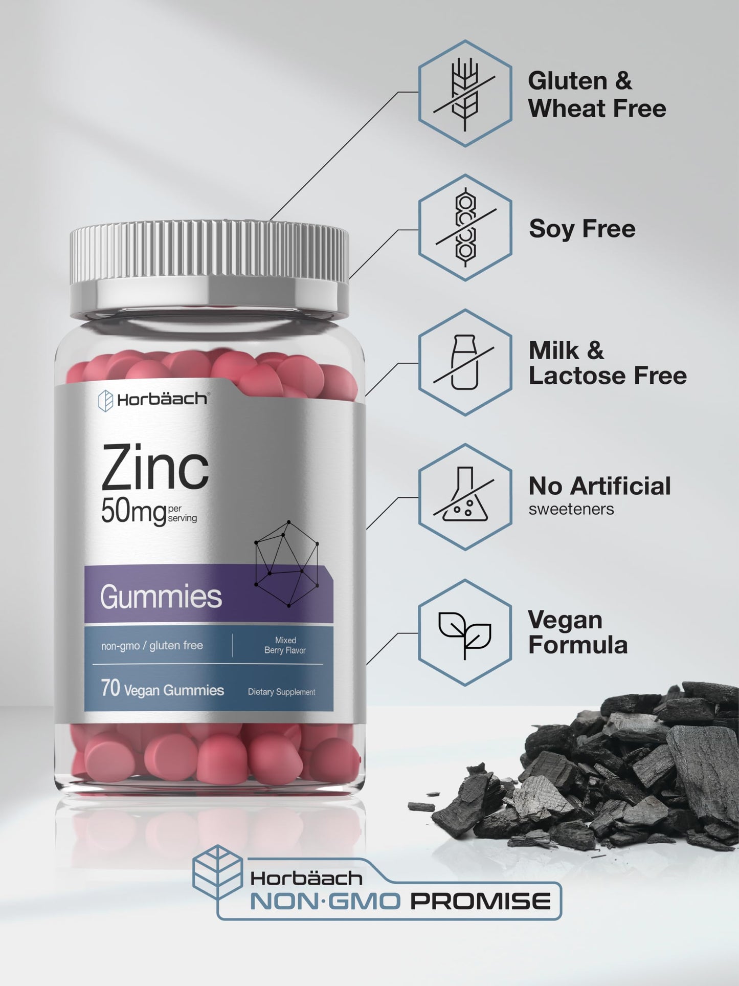 Horbäach Zinc Gummies 70 Count