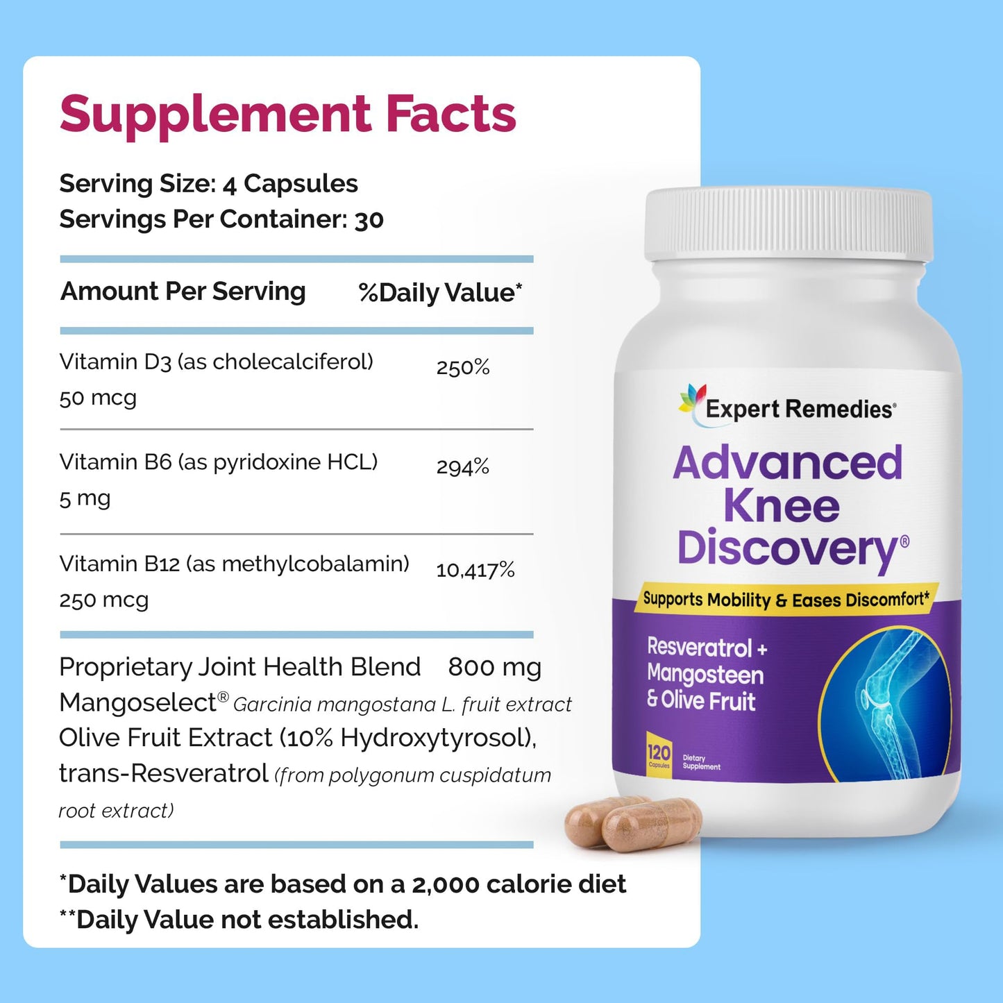 Advanced Knee Discovery Knee Joint Support Supplement 120 Capsules