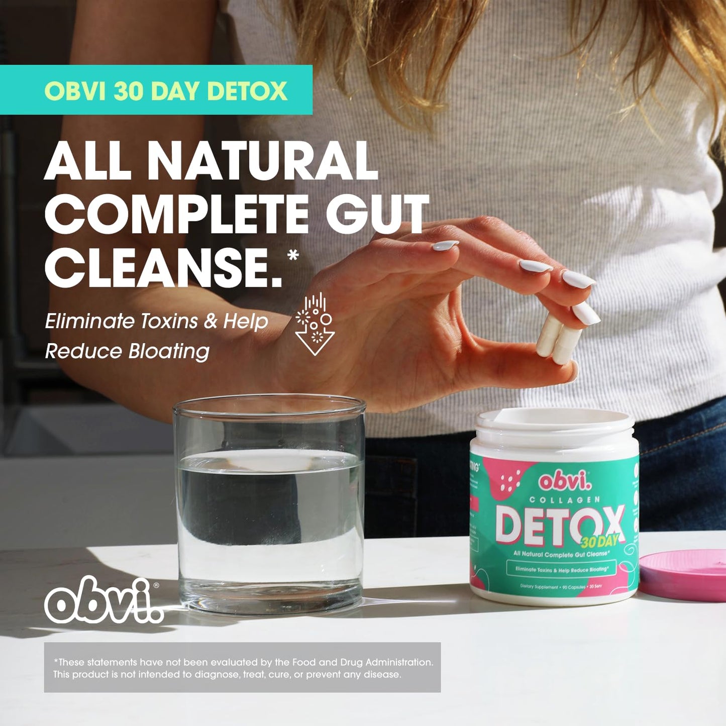 Obvi Detox Colon Cleanse Supplement Capsules, 90 Capsules
