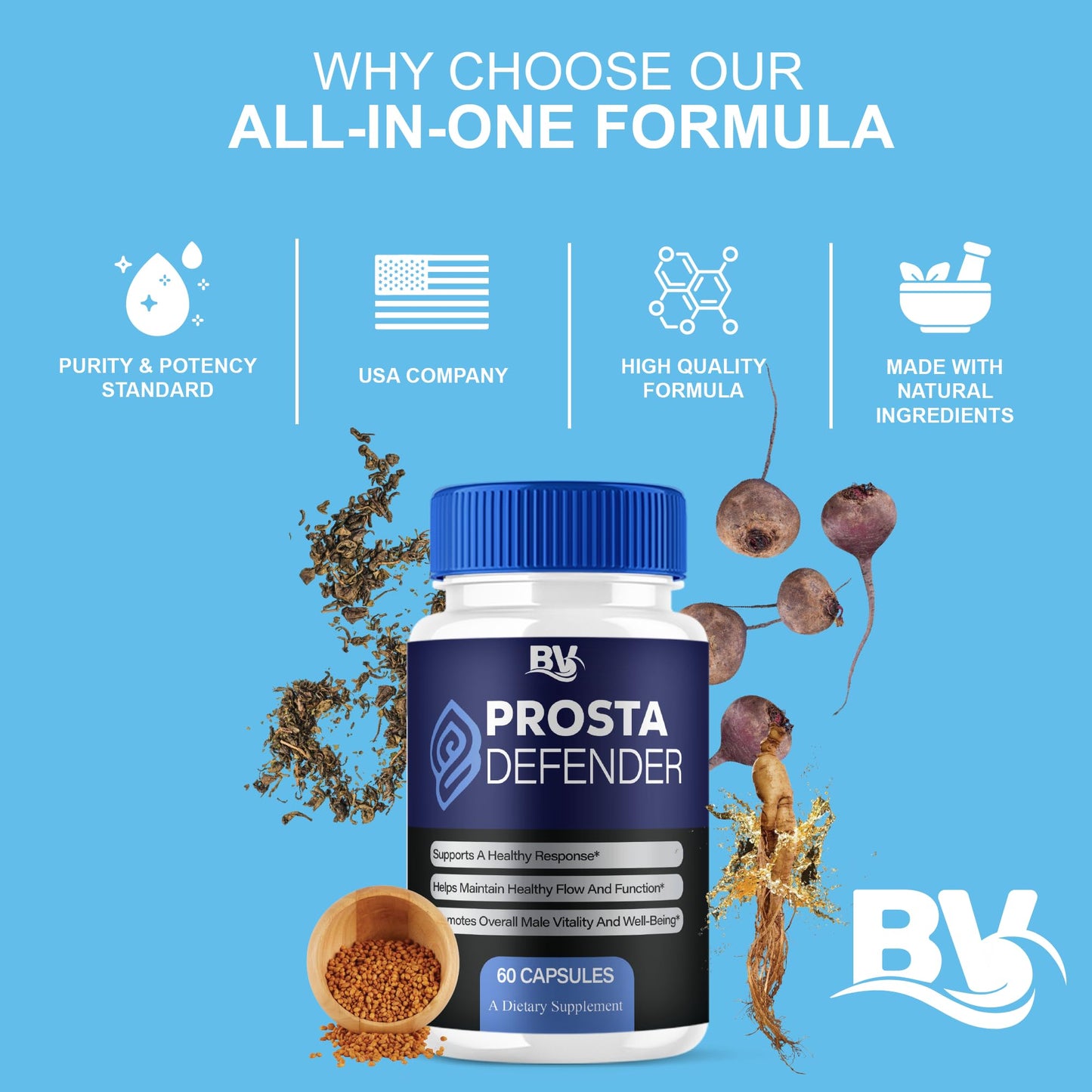 BLUE VIBE Prosta Defender Premium Health Support Supplement Capsule 60 Capsules