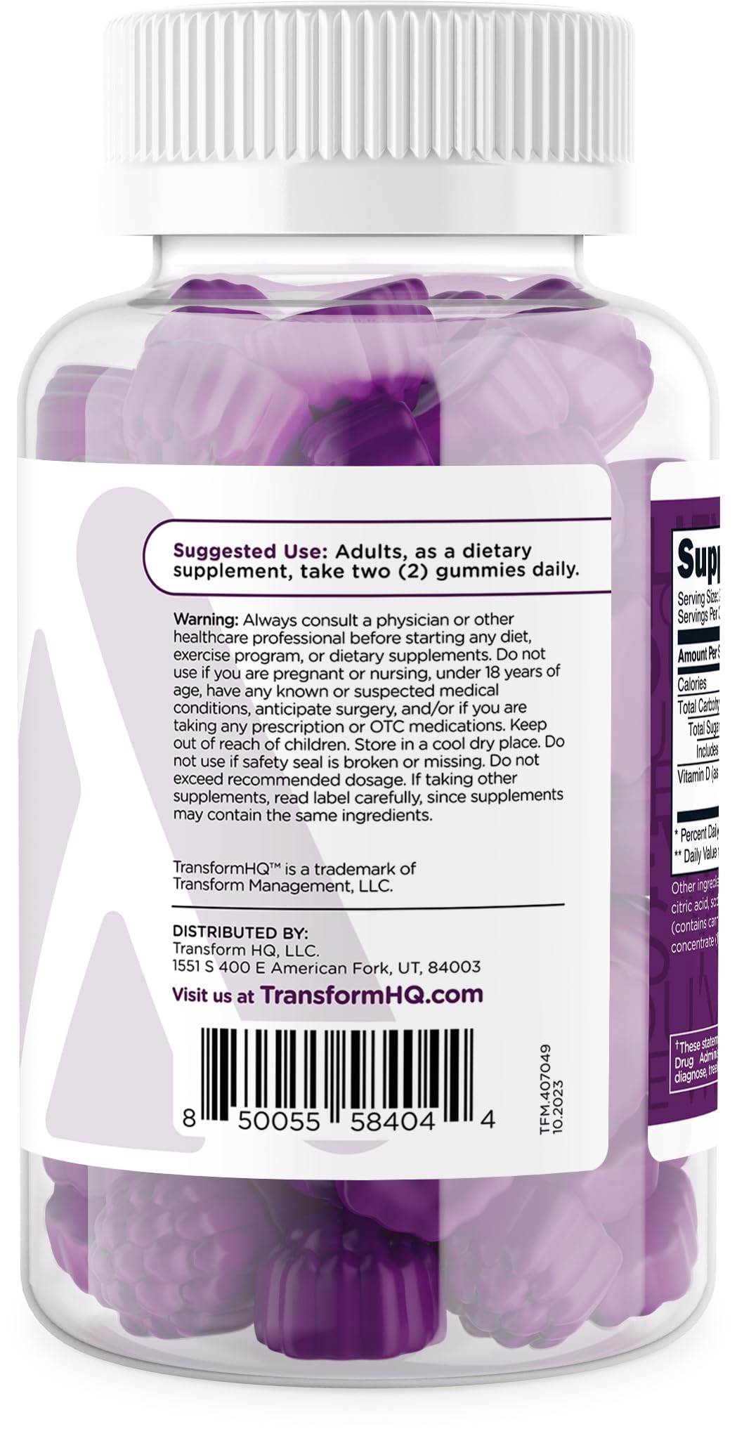 TransformHQ Vitamin D3 Gummies 5000 IU, 120 Count