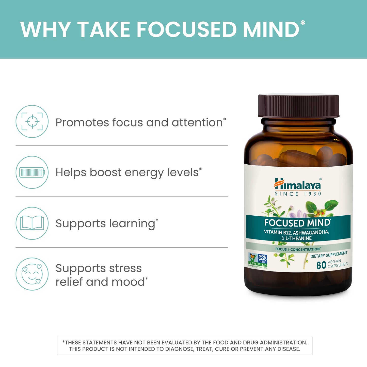 Himalaya Focused Mind Supplement Capsule, 60 Count