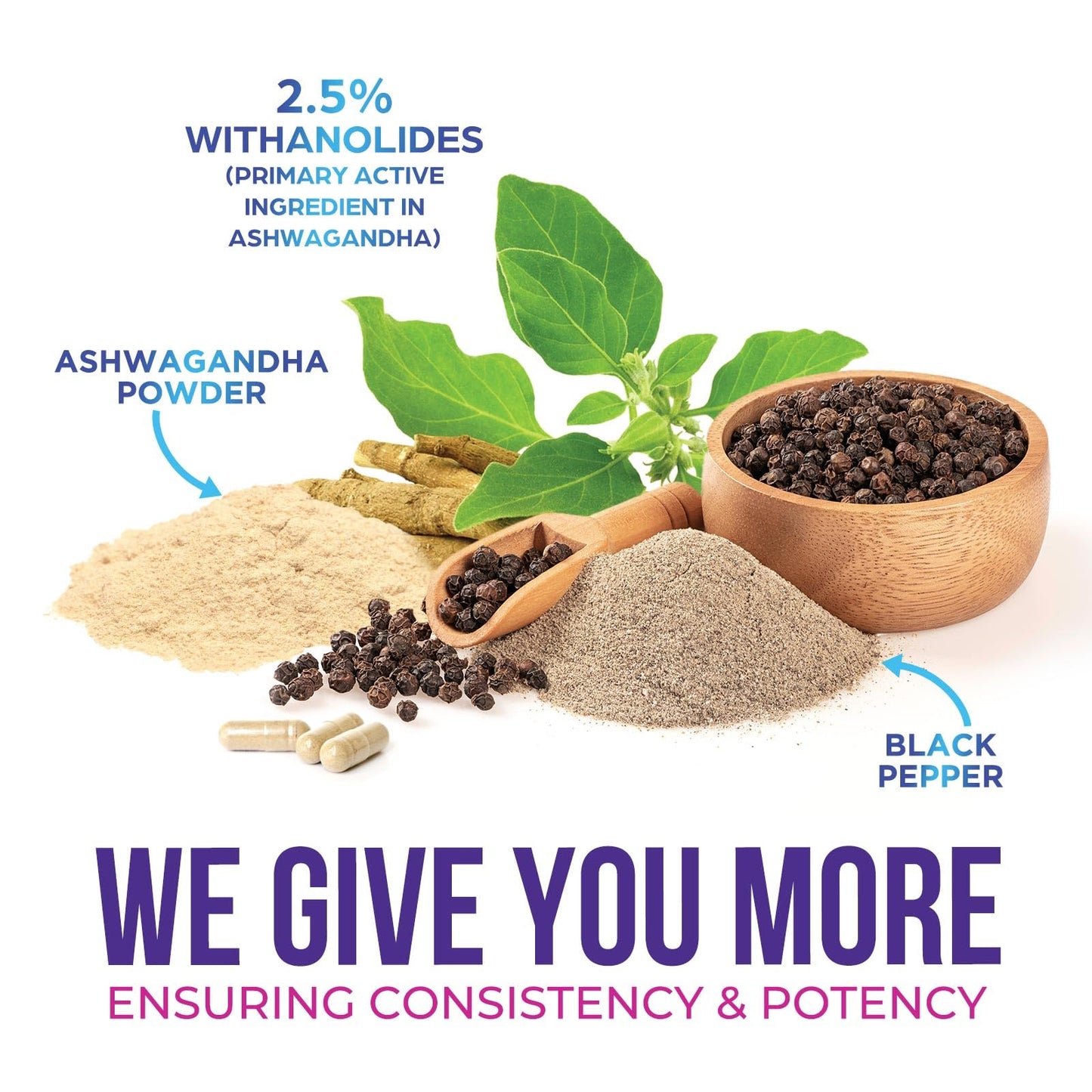 Health Nutrition Naturals Ashwagandha Supplements 120 Capsules