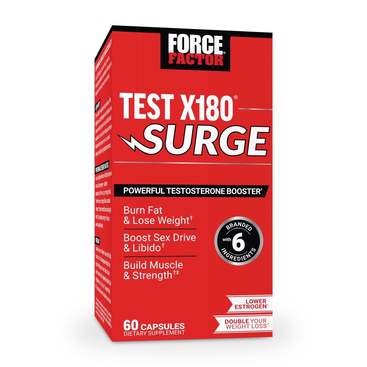 Force Factor Test X180 Surge Testosterone Booster for Men Capsule 60 Count