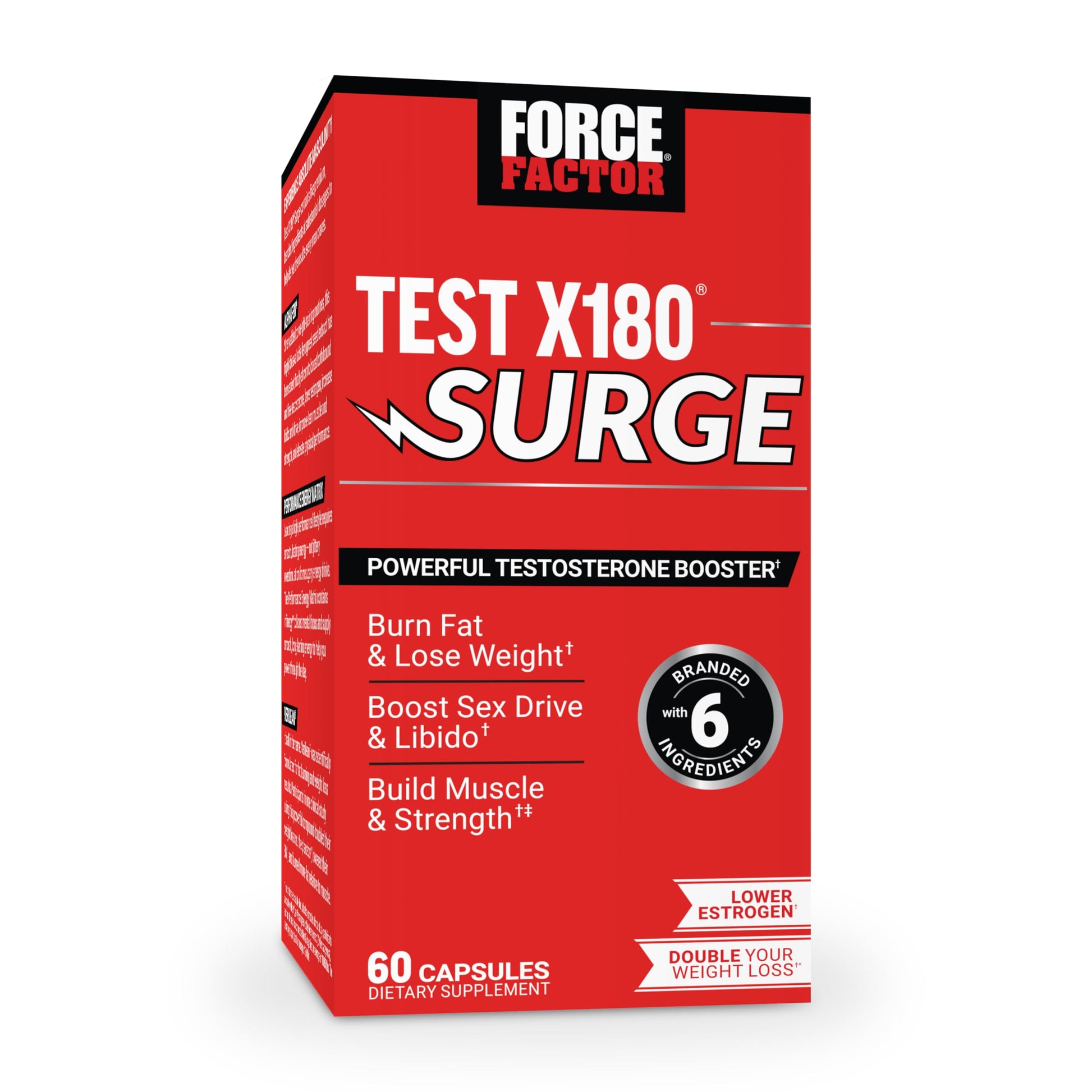 Force Factor Test X180 Surge Testosterone Booster for Men Capsule 60 Count