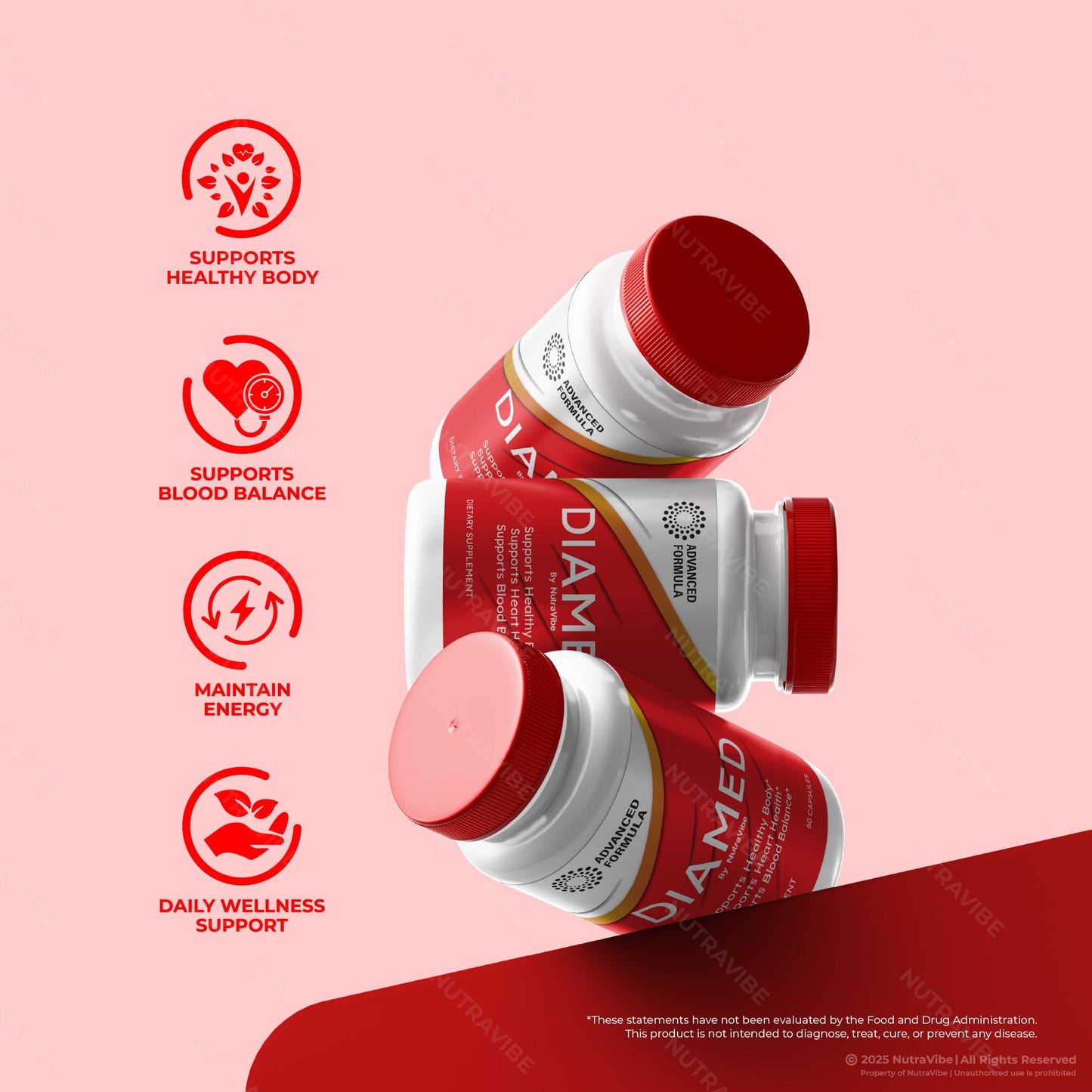NutraVibe Dia Med Premium Blood Balance Support Capsules 180 Capsules