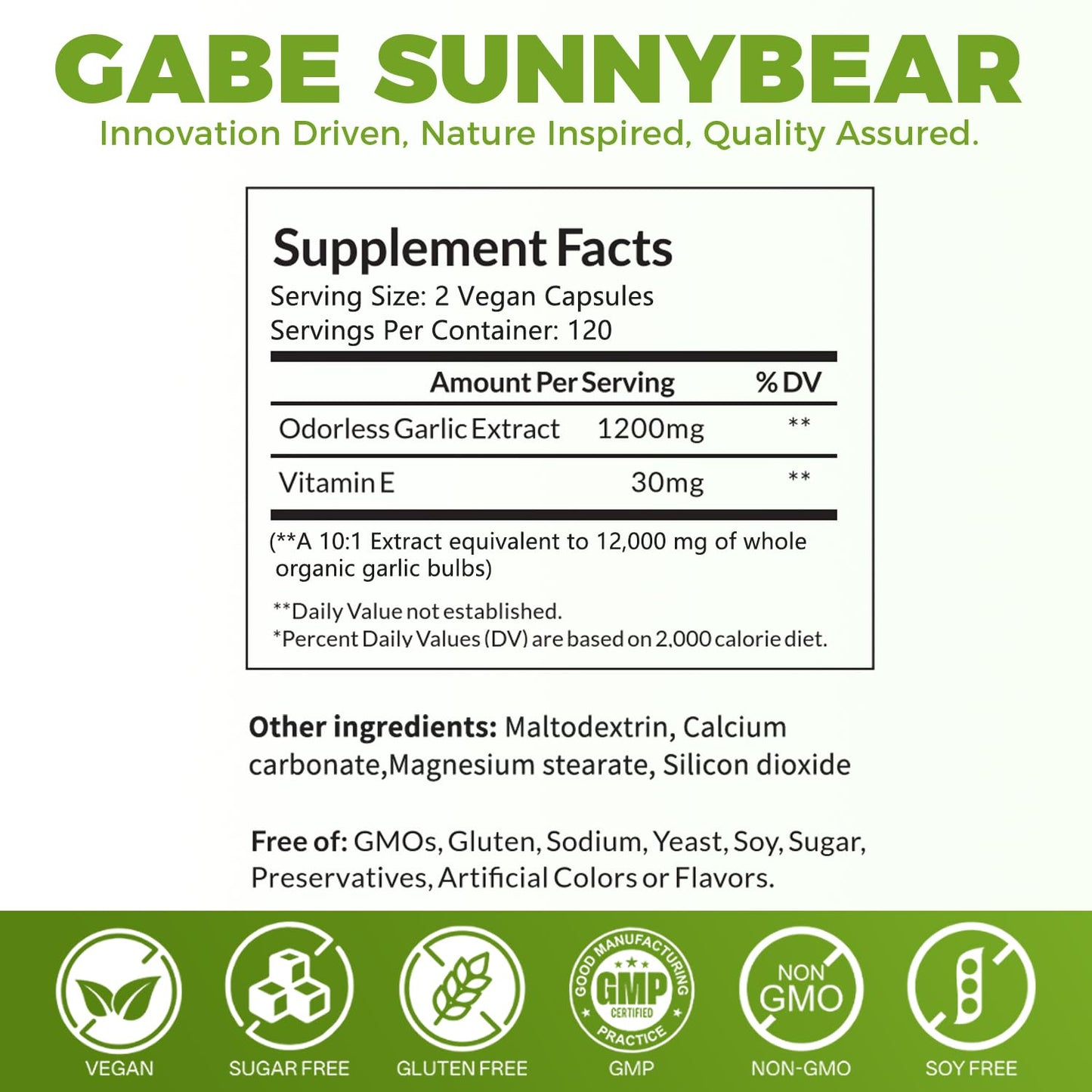 GABE SUNNYBEARS Aged Garlic Extract Capsules 240