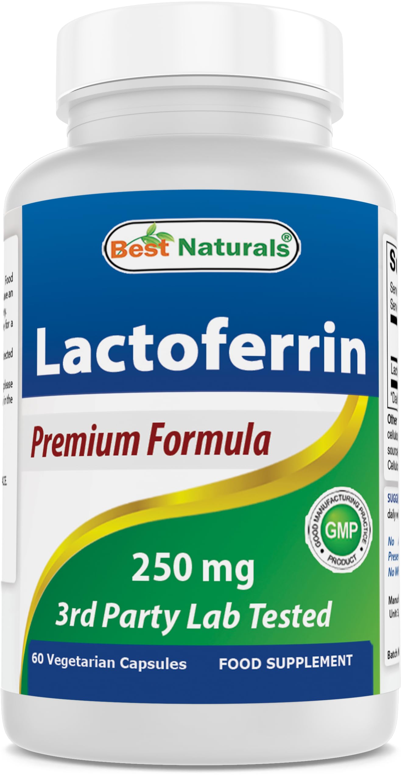 Best Naturals Lactoferrin 250 mg Veggie Capsule, 60 Count