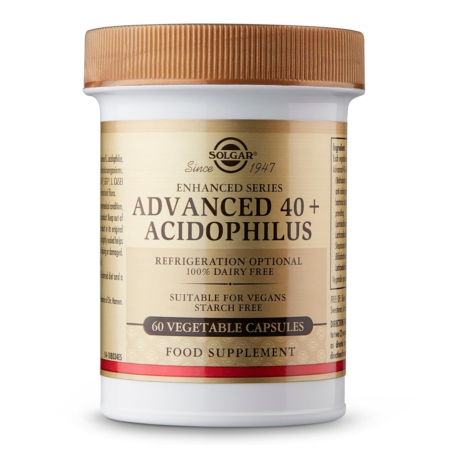 Solgar Advanced 40+ Acidophilus Capsules 60 Count