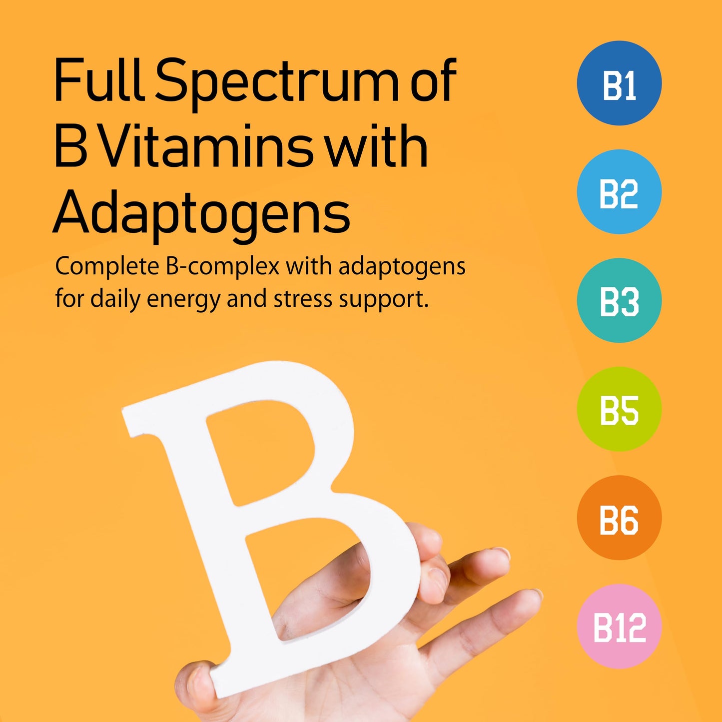 NANOWELL B Complex Premium Full Spectrum B Vitamins for Energy, Heart & Immune Support B-Complex Supplement with Adaptogens Capsules, 60 Count