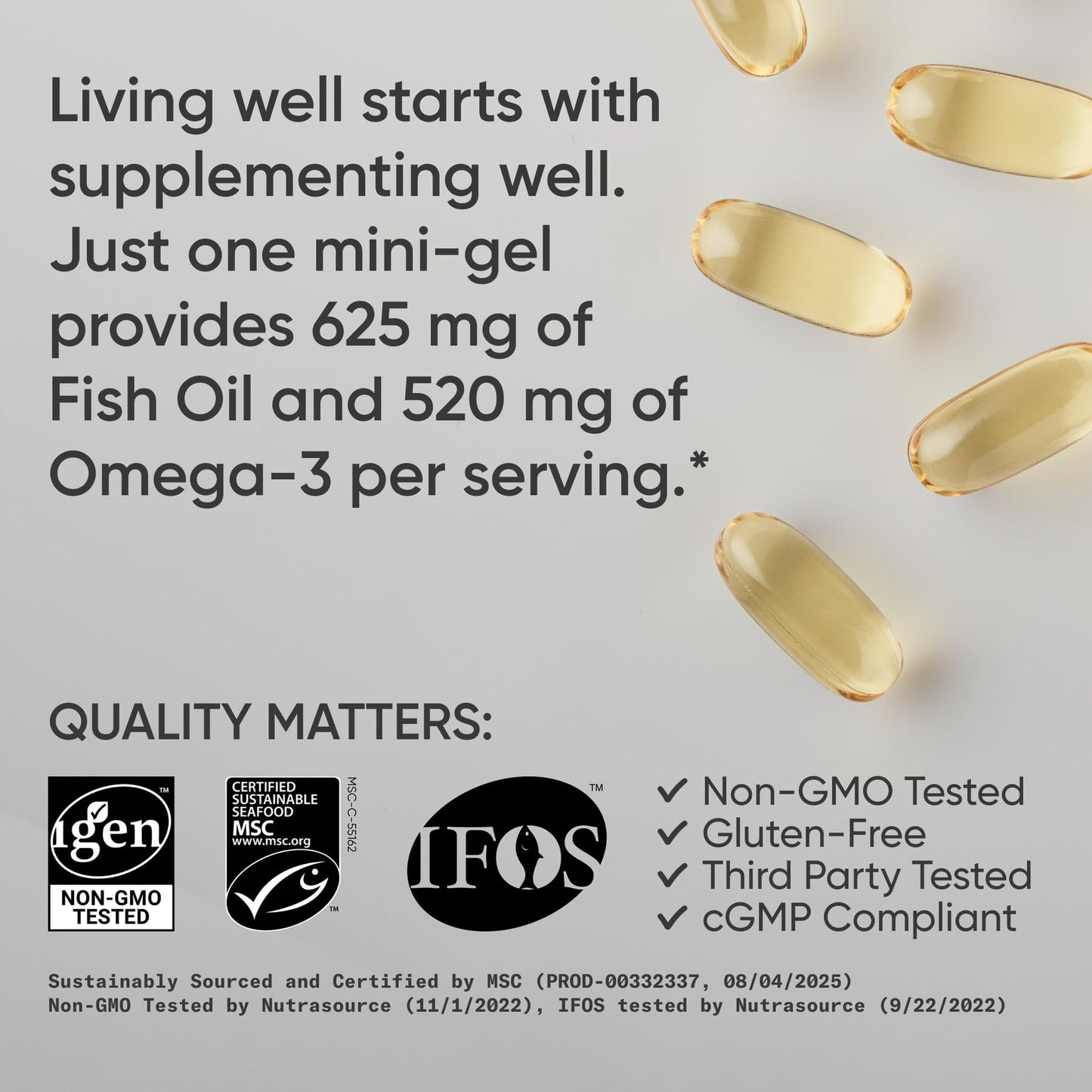 Sports Research Omega-3 Fish Oil Minis Softgel 240 Count