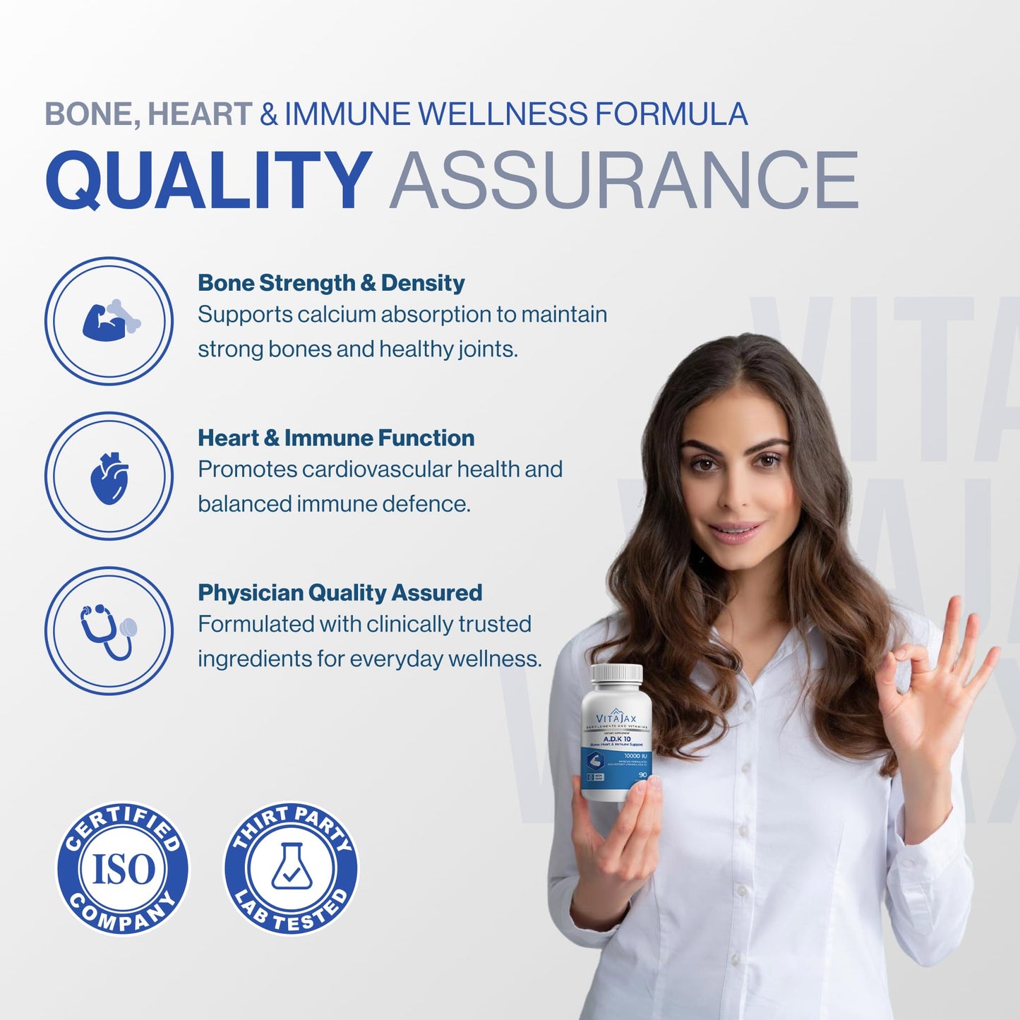 VITAJAX ADK 10 Vitamin ADK Supplement Capsules 90 Count