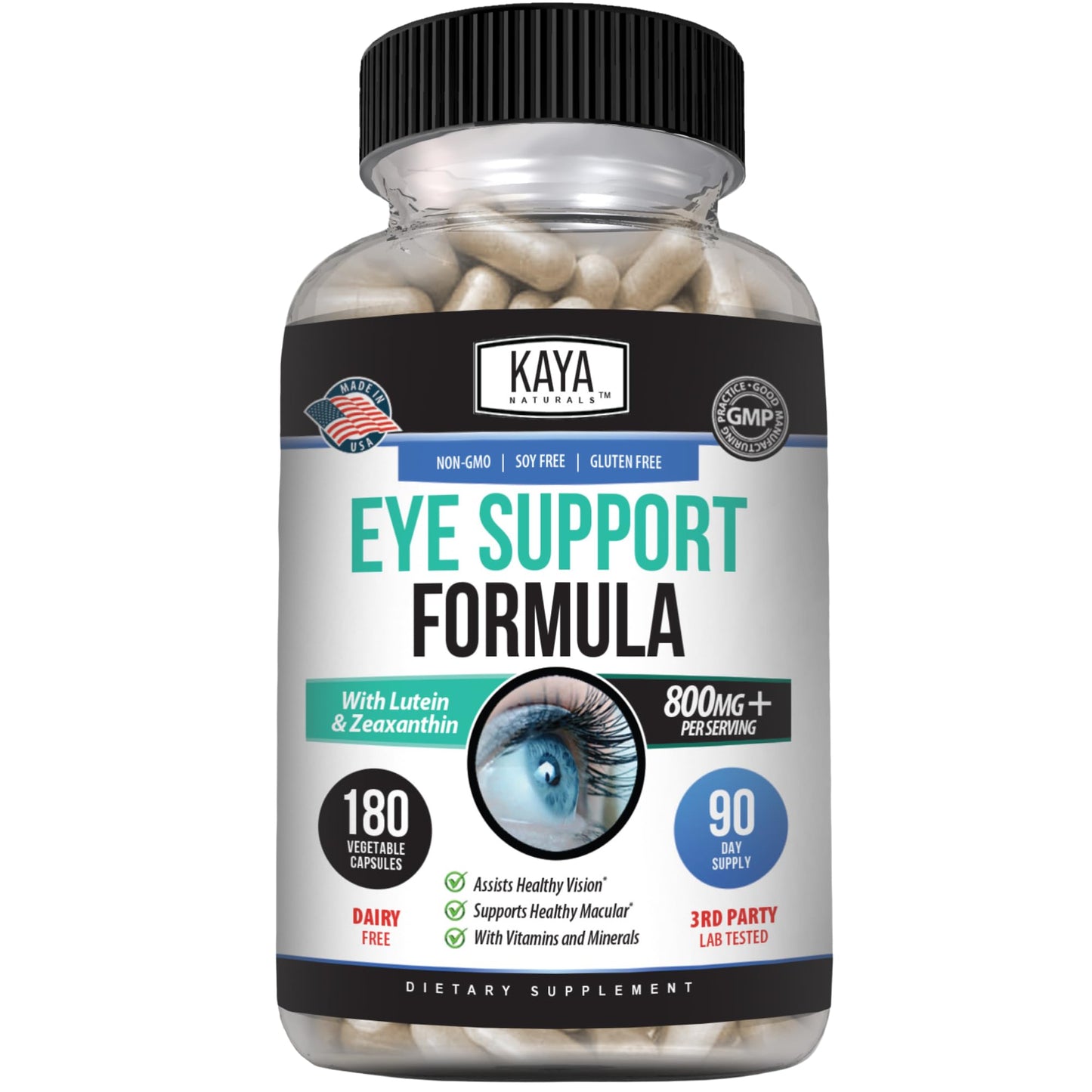 Kaya Naturals Eye Health Supplement Capsule 180 Count