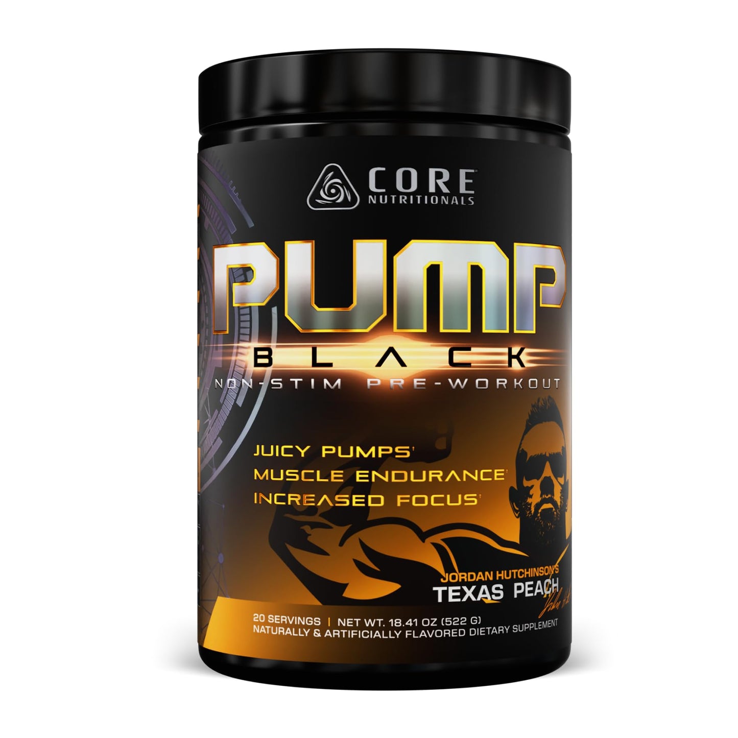 Core Nutritionals Pump Black Non-Stim Pre-Workout Powder 18.4 oz