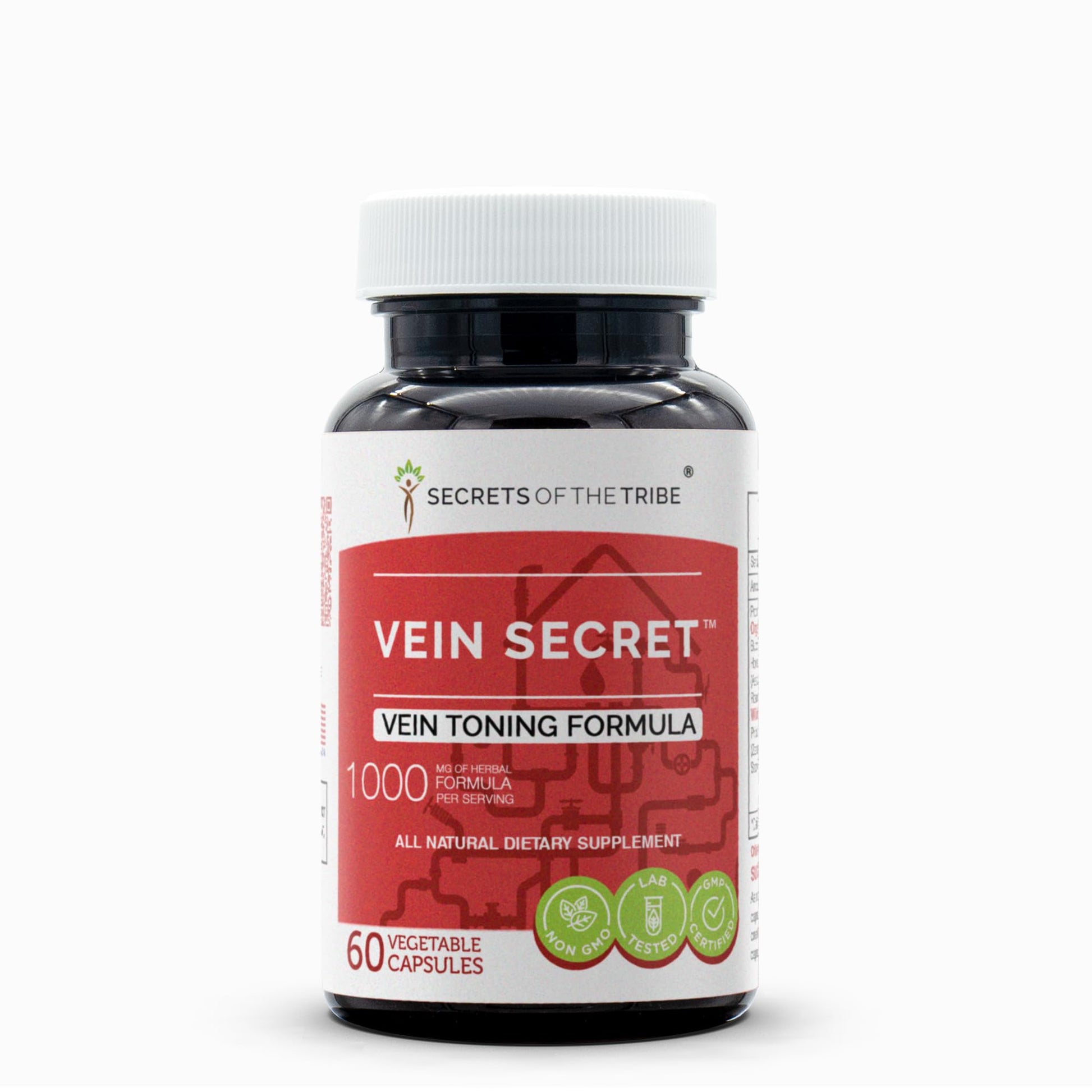 Secrets of the Tribe Vein Secret, Vein Tonnig Formula, Herbal Supplement Blend 60 Capsules