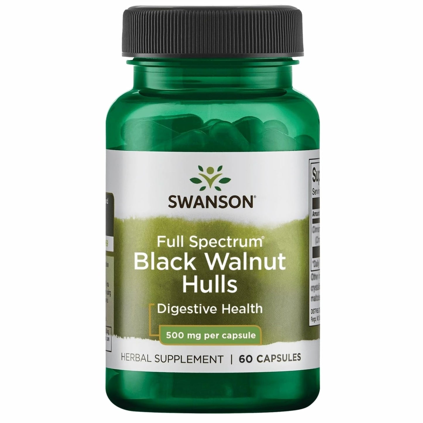 Swanson Black Walnut Hulls 500 Milligrams Capsule, 60 Count