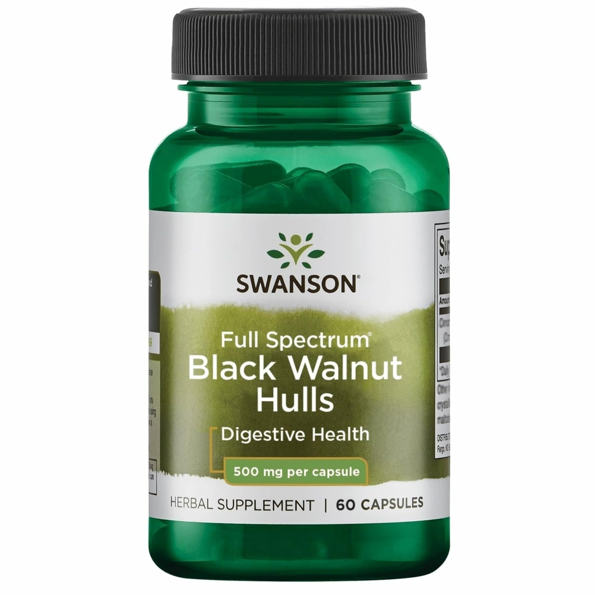 Swanson Black Walnut Hulls 500 Milligrams Capsule, 60 Count