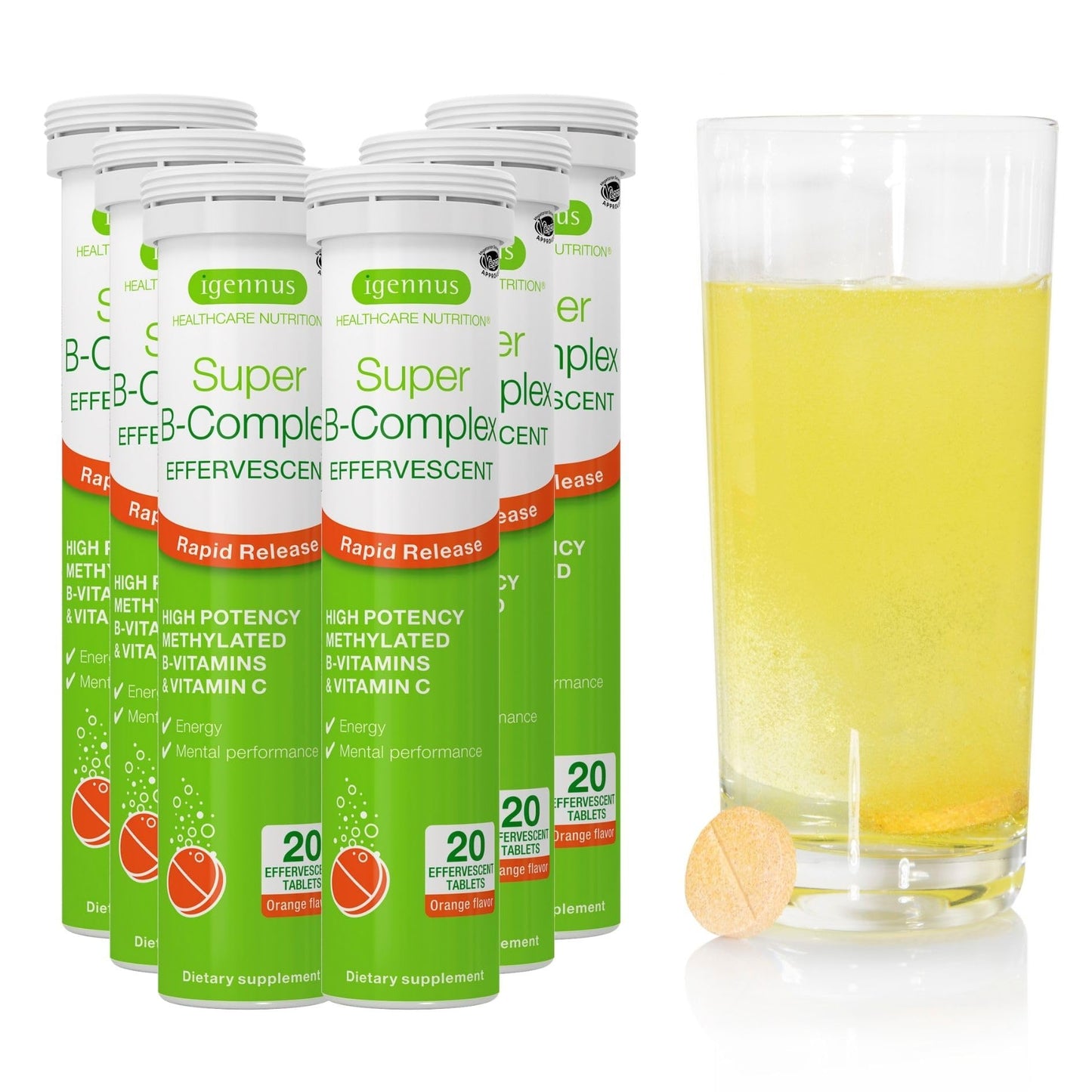 Igennus Healthcare Nutrition Super B-Complex Methylated B-Vitamin Tablet, 20 Tablets
