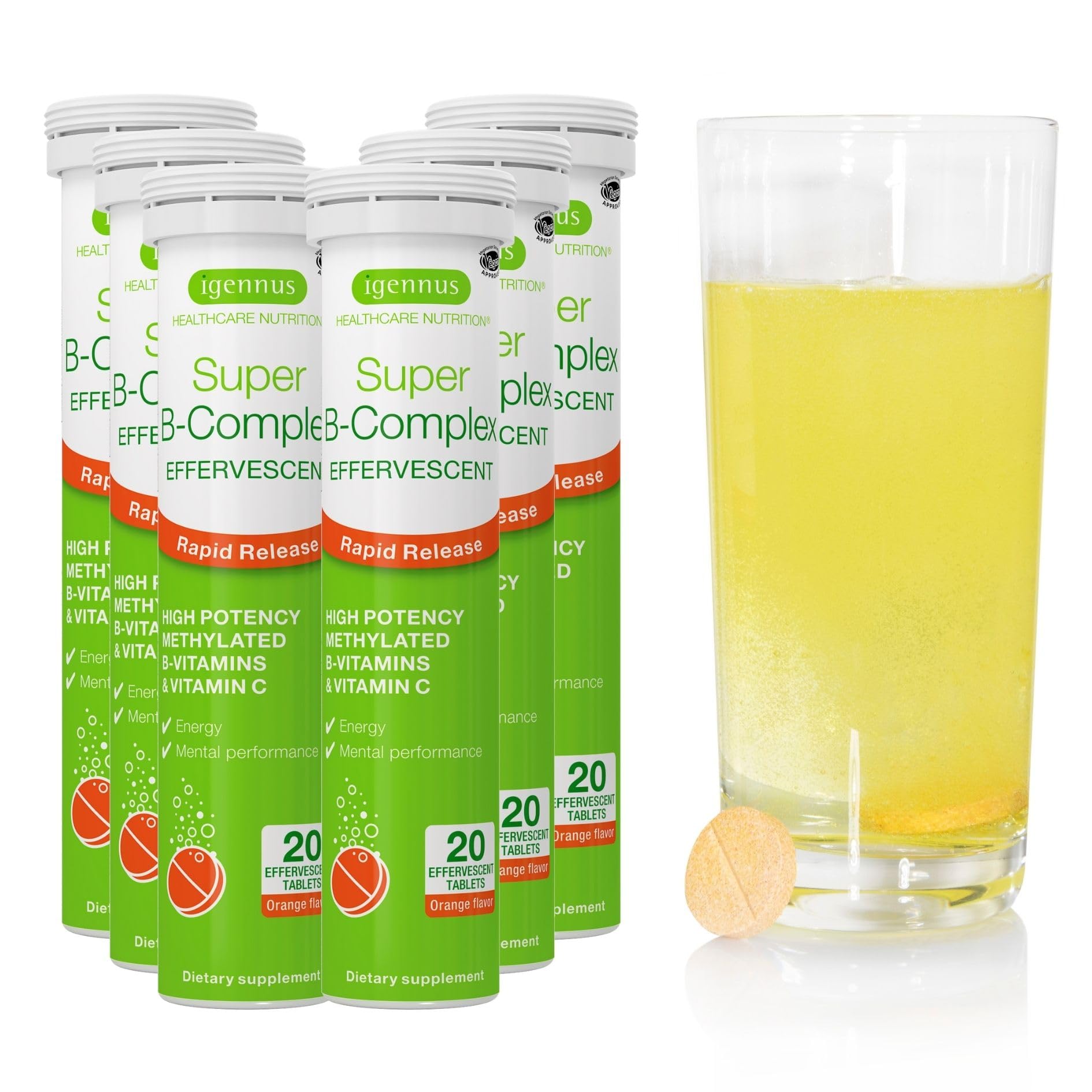 Igennus Healthcare Nutrition Super B-Complex Methylated B-Vitamin Tablet, 20 Tablets