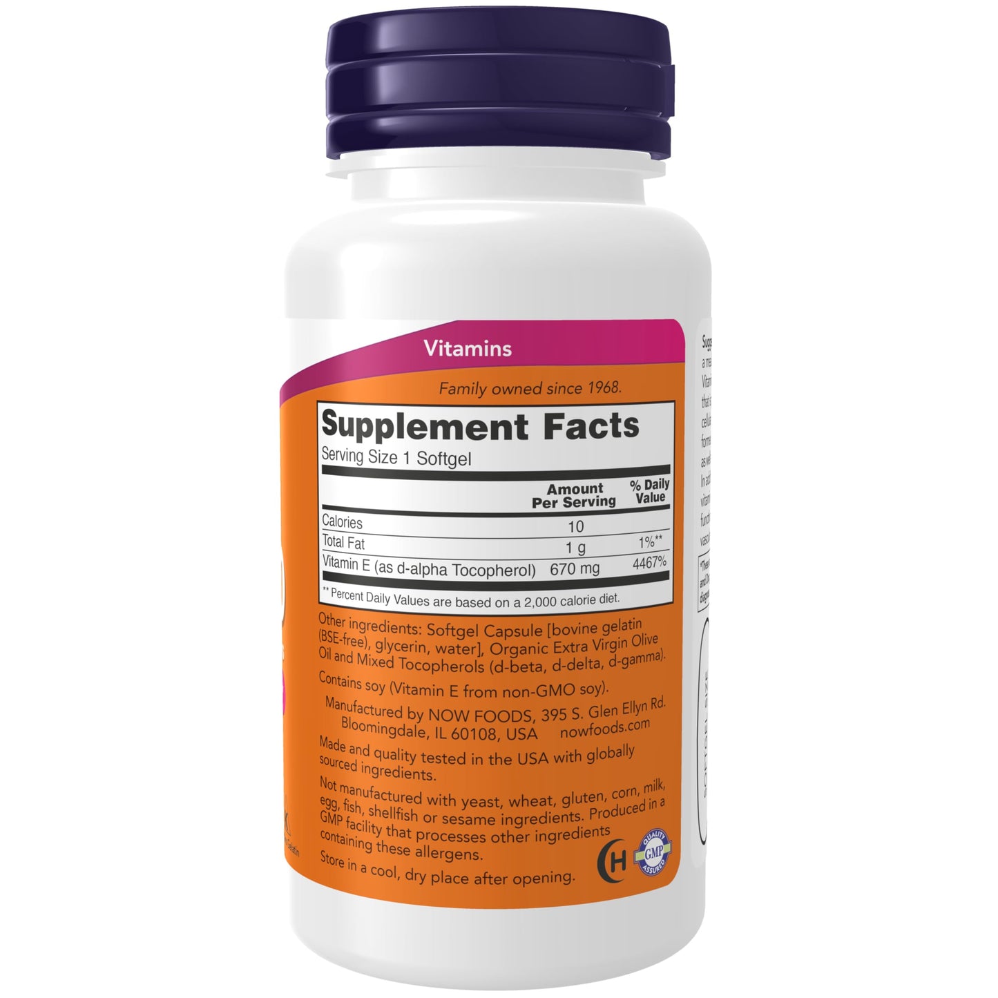 NOW Foods Vitamin E-1,000 IU Mixed Tocopherols Softgels, 50 Count
