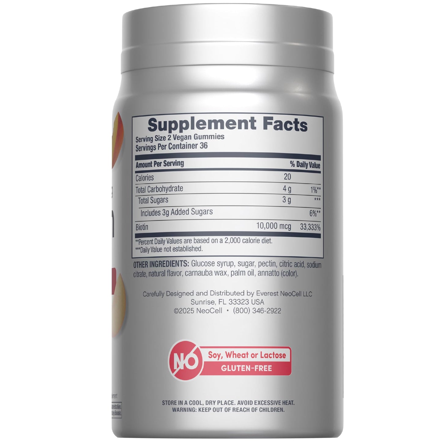 NeoCell Biotin 10000mcg Gummies, 72 Count