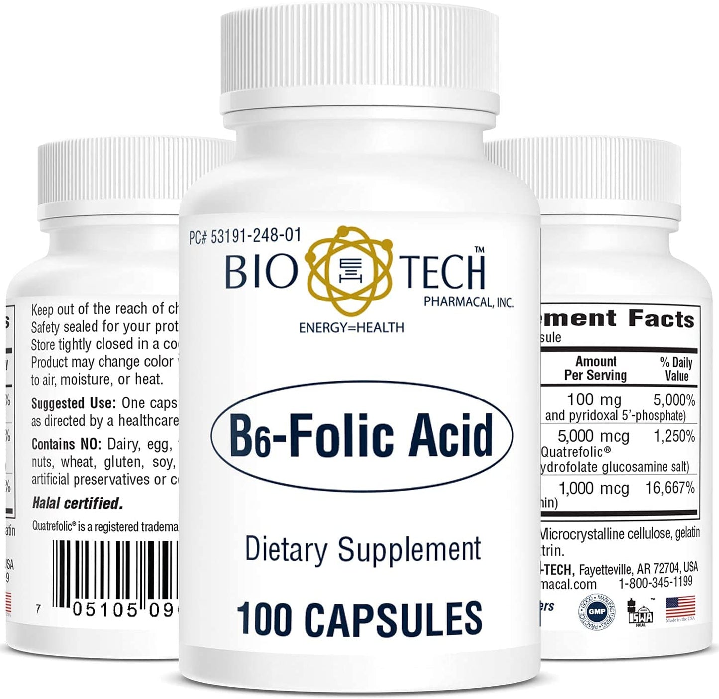 Bio-Tech Pharmacal B6-Folic Acid Capsule, 1 Count