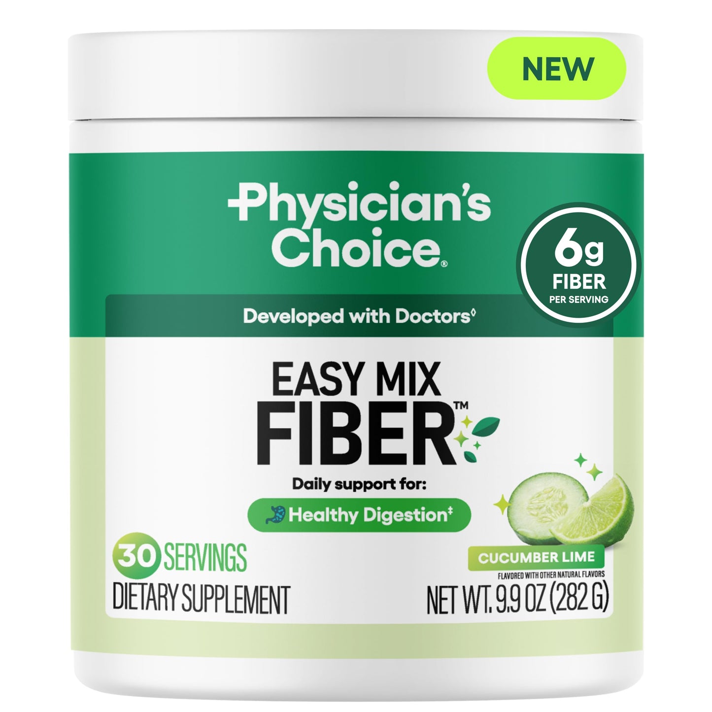 Physician's CHOICE Easy Mix Fiber Powder for GLP-1 Support, 30 Servings