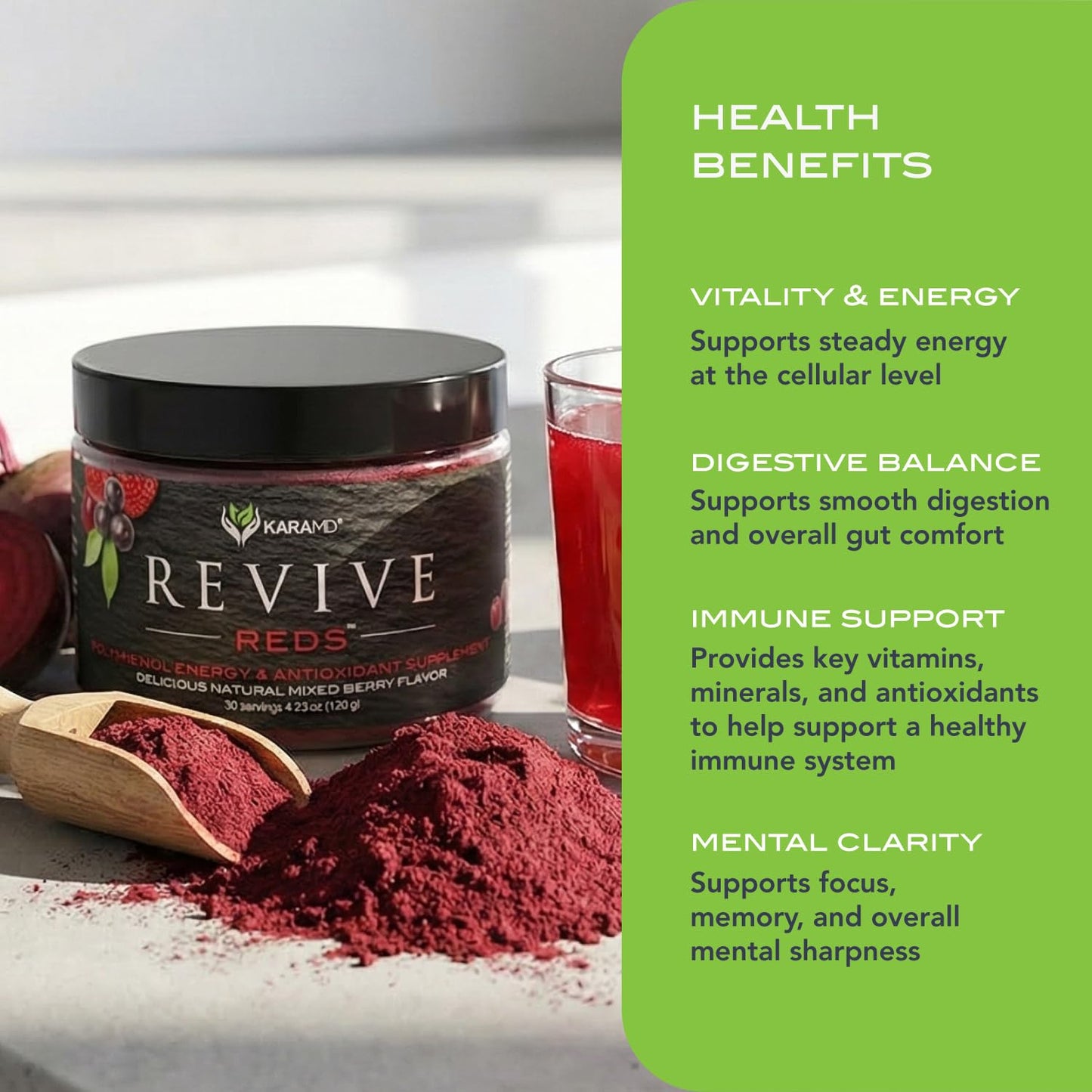 KaraMD Revive Reds Powder 4.23 Ounce