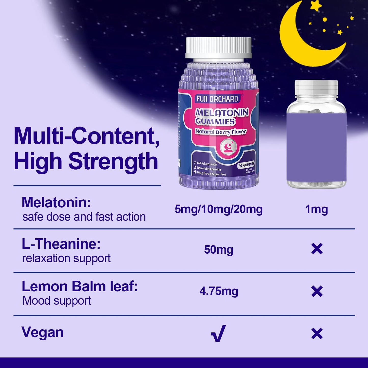 FUJI ORCHARD Melatonin Gummies 5mg, 60 Count
