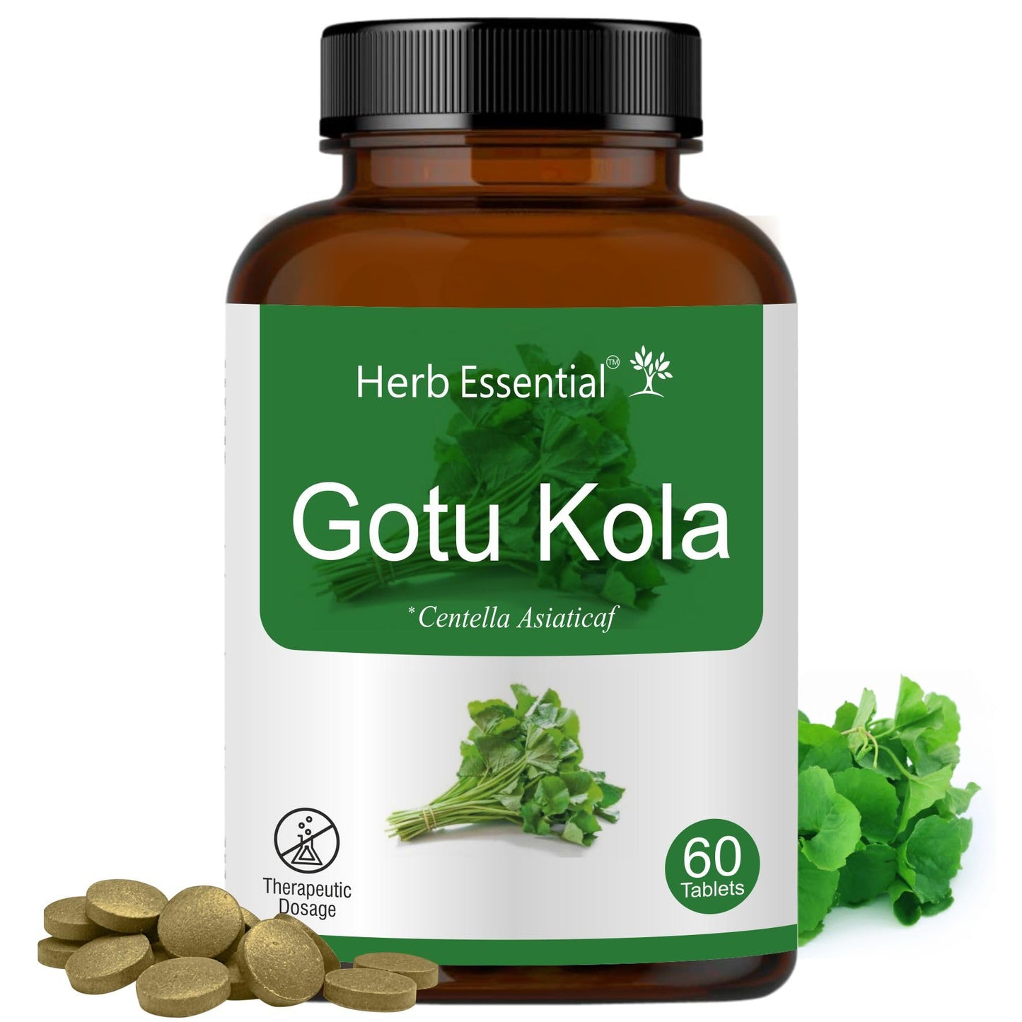 Herb Essential Organic Gotu Kola 500mg Tablet, 60 Tablets