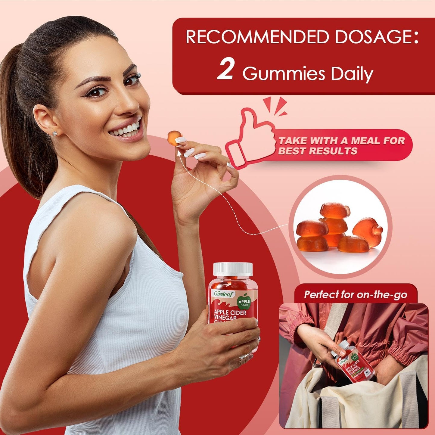 careleaf Apple Cider Vinegar Gummies 60 Count