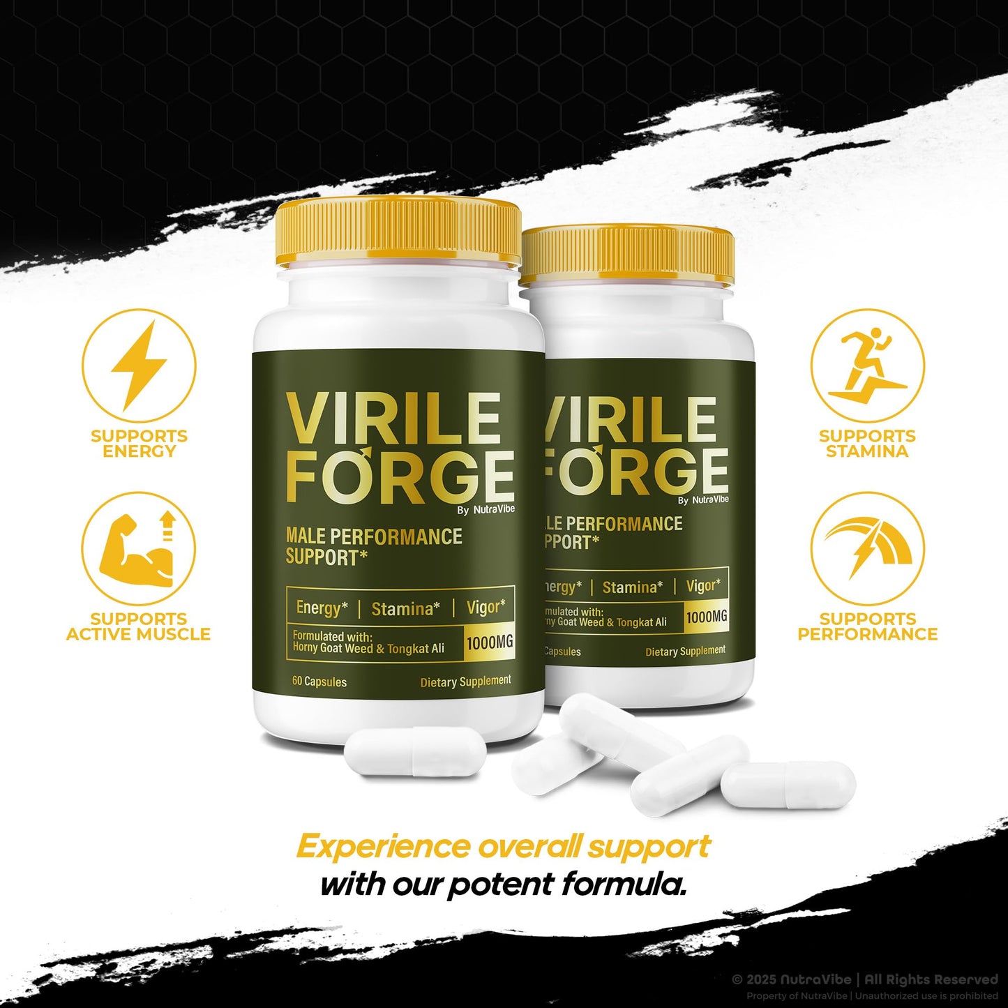 NutraVibe Virile Forge for Men Capsule, 120 Capsules
