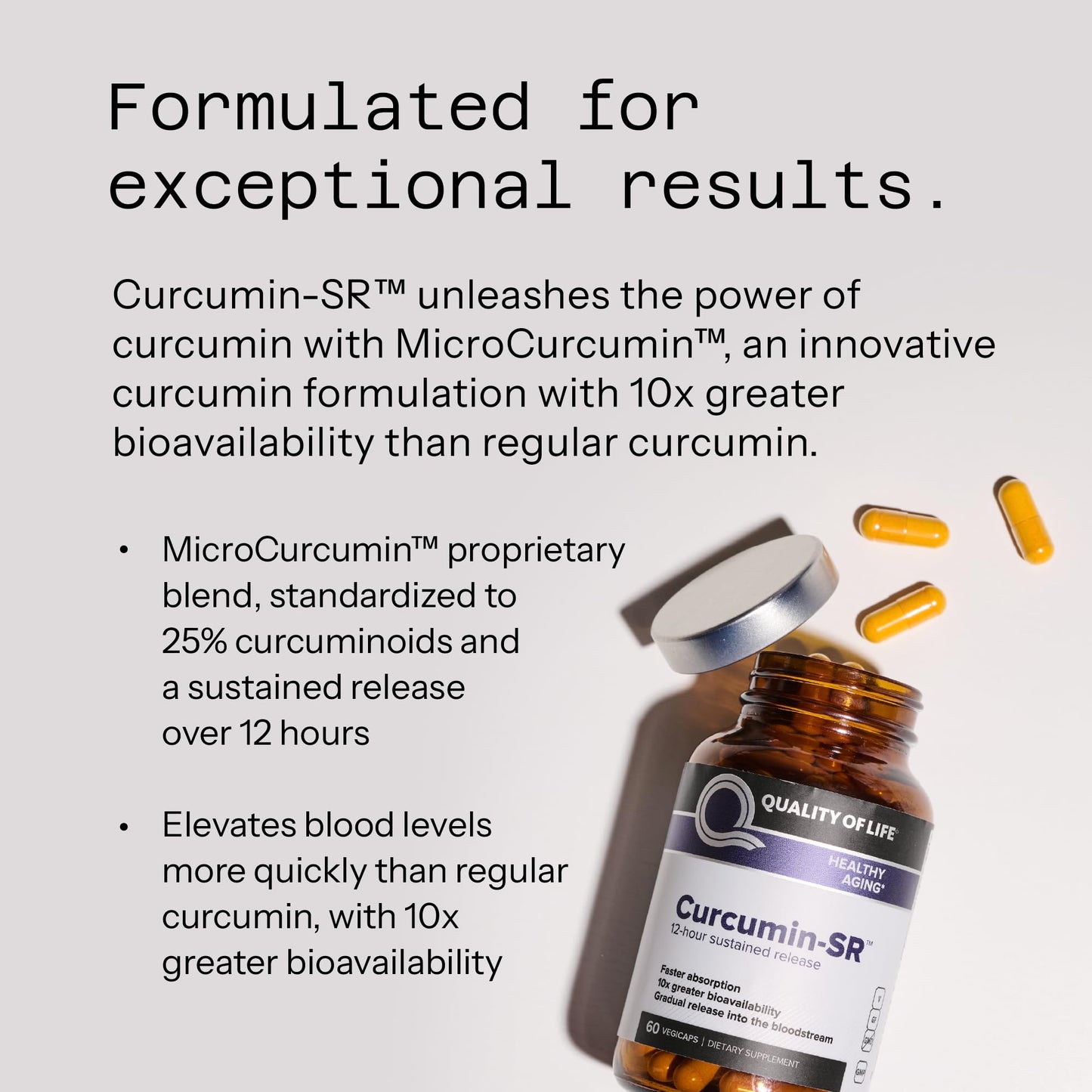 Quality of Life Curcumin-SR Healthy Aging, Inflammation Support 60 Capsules