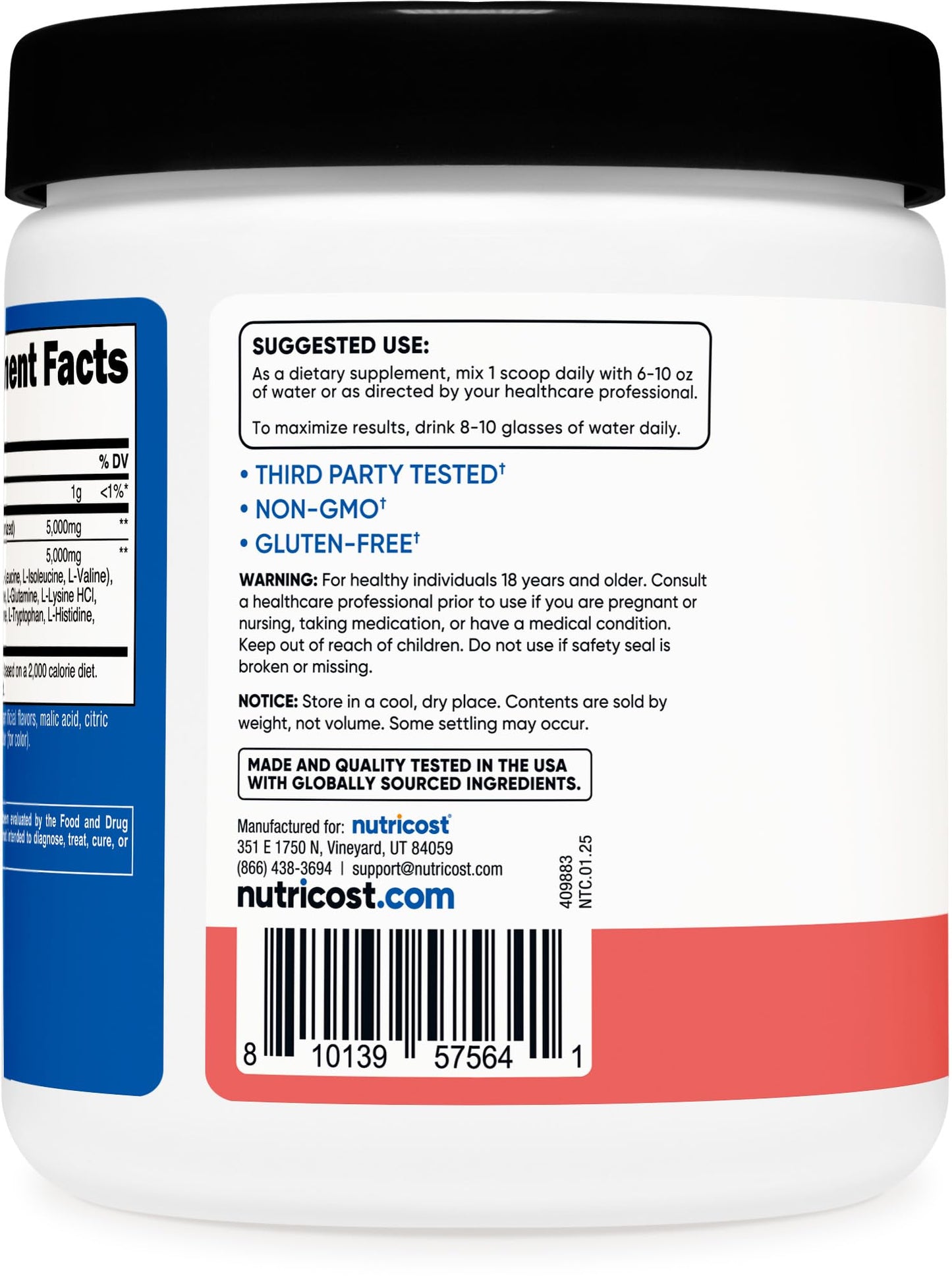 Nutricost Creatine + Aminos Powder Watermelon Flavored 13.2 oz