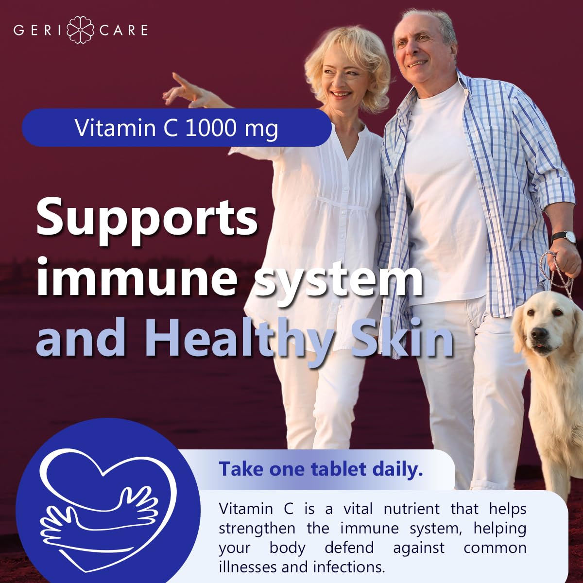 GeriCare Vitamin C 1000 mg Tablet, 100 Tablets