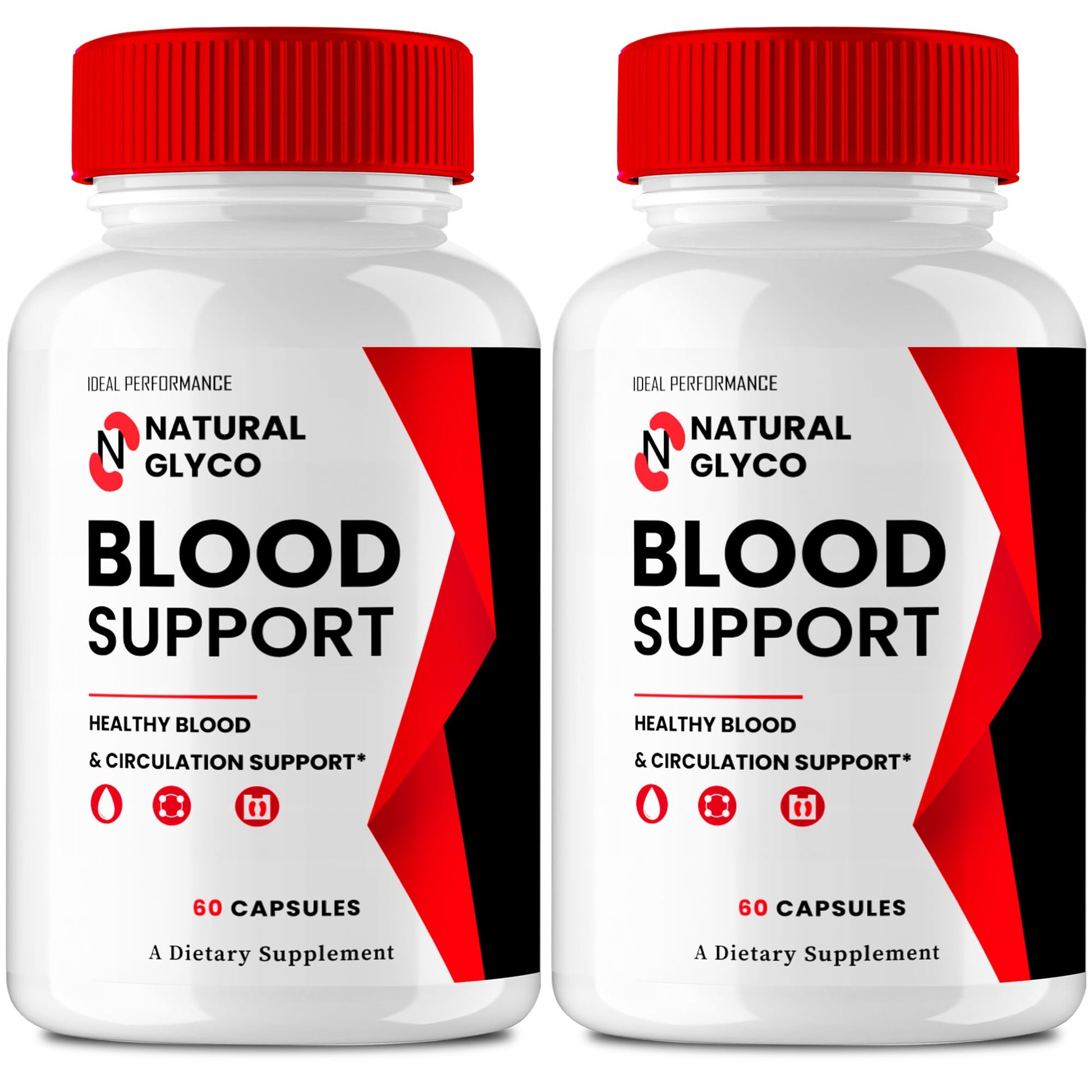 IDEAL PERFORMANCE Natural Glyco Blood Support Advanced Blood Formula - Maximum Strength for Healthy Circulation & Stable Level, 120 Capsules