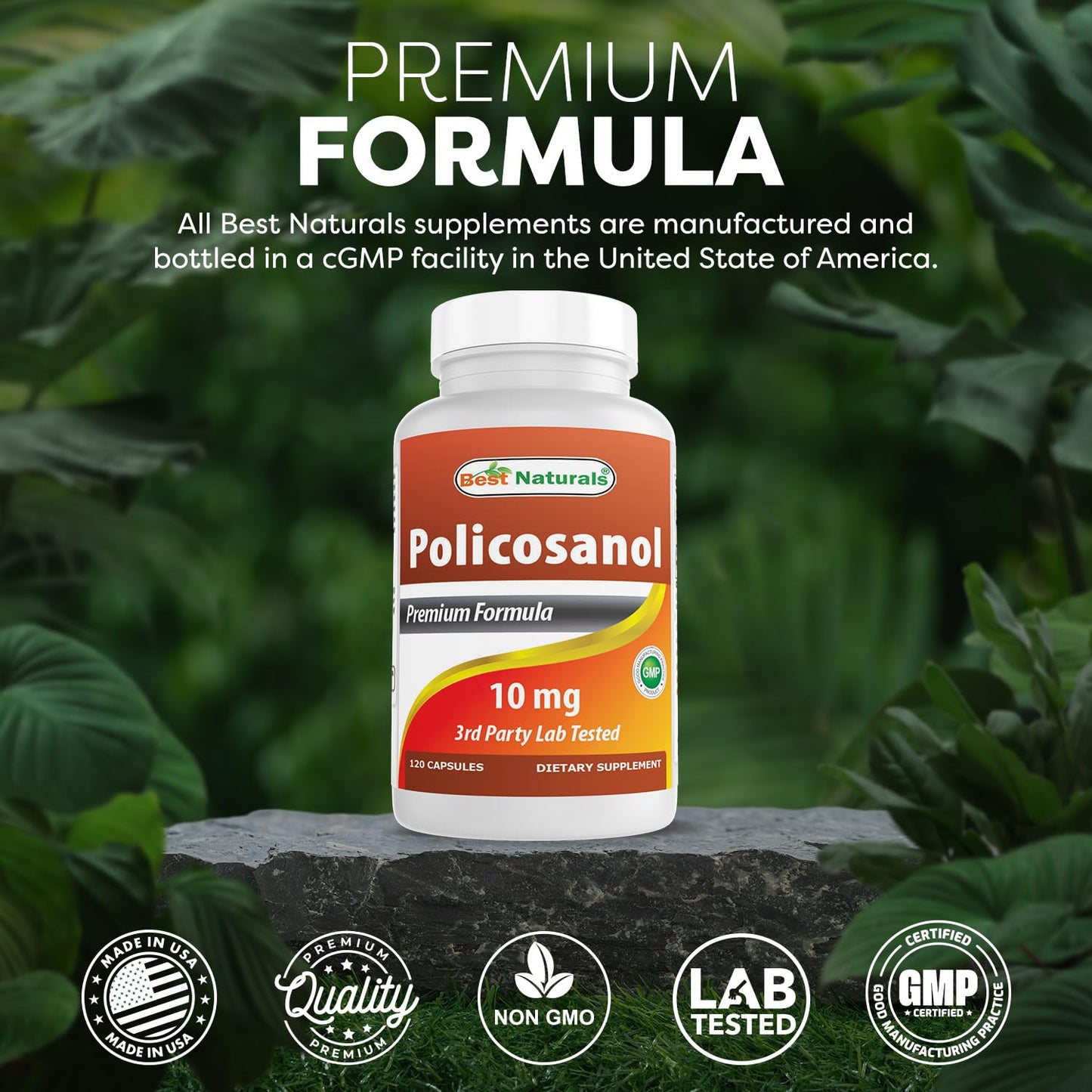 Best Naturals Policosanol 10 mg Softgels, 120 Count