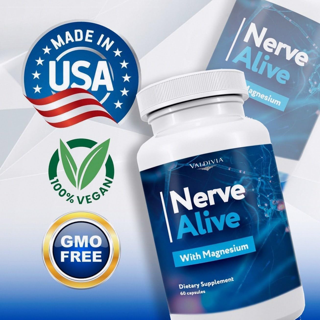KYFLAG Nerve Alive Support Supplement for Neuropathy with Magnesium, Advanced Formula Supports Healthy Function & Comfort, 24 Capsules