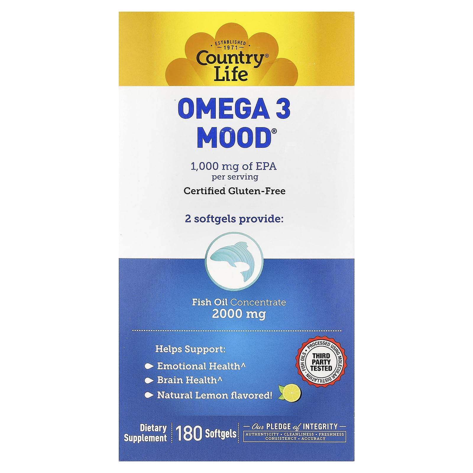 Country Life Omega 3 Mood Softgels 1