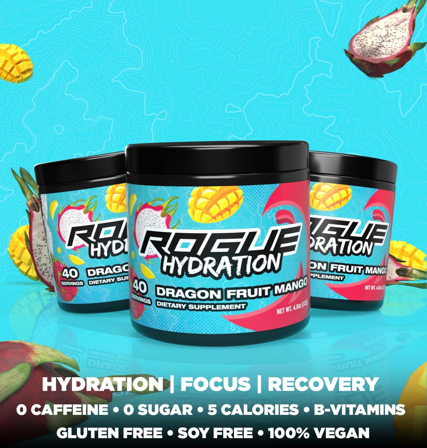 Rogue Energy Gaming Drink, Hydration & Focus Beverage Powder 5.4 oz